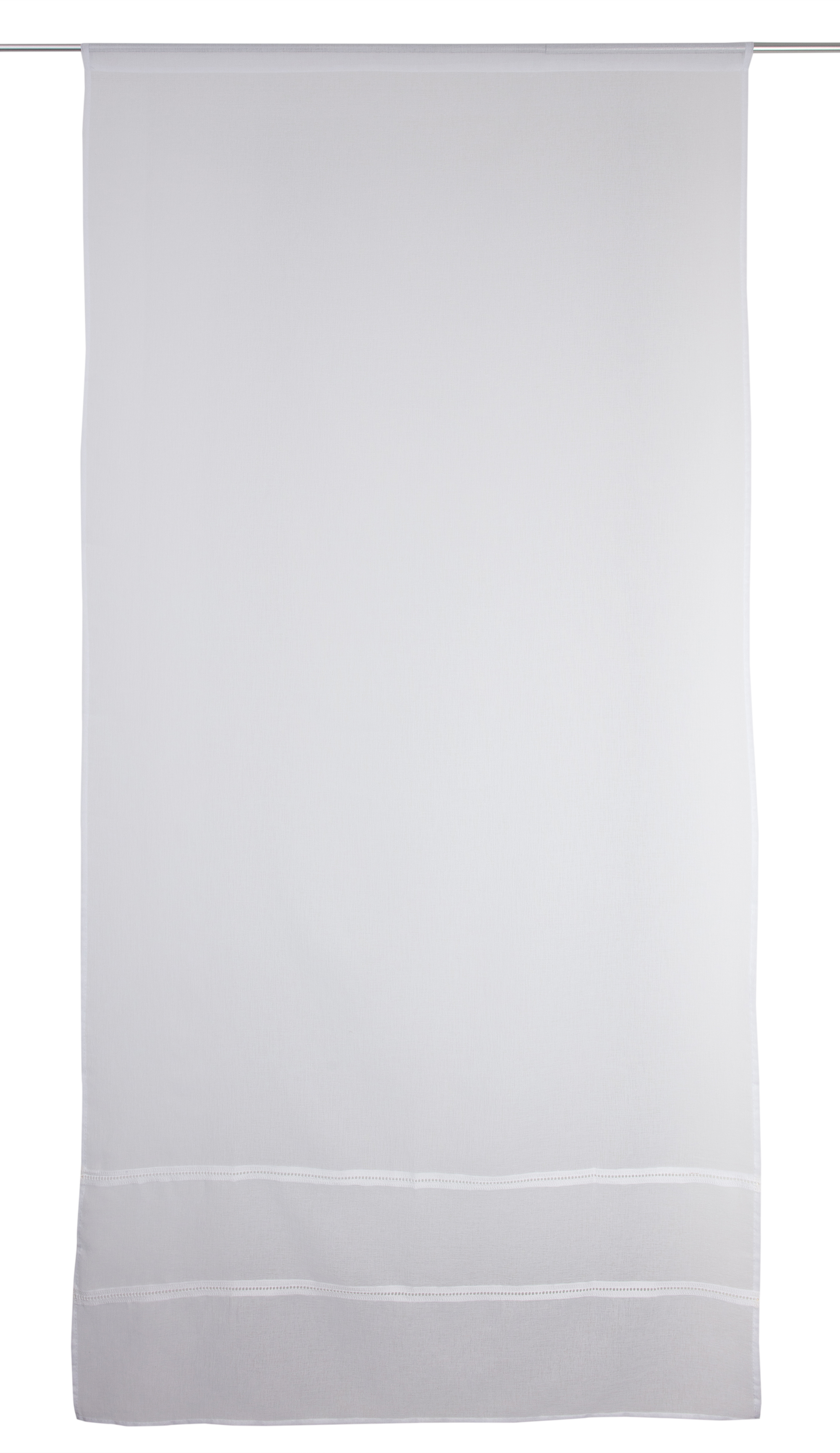 Visillo tendina pasabarras gina liso blanco de 90x210cm