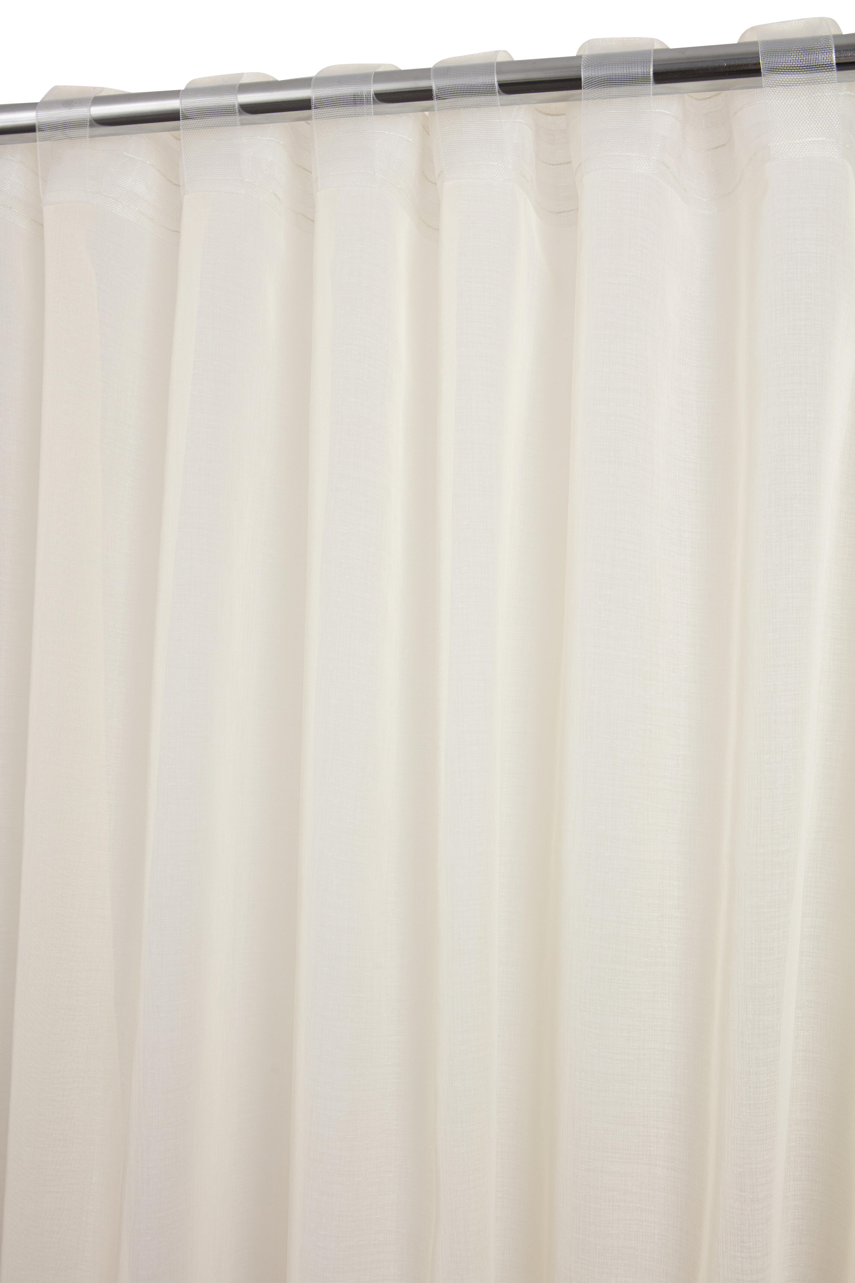 Cortinado translúcido fita franzir e/ou presilha Zephyr 280x300cm marfim - 4