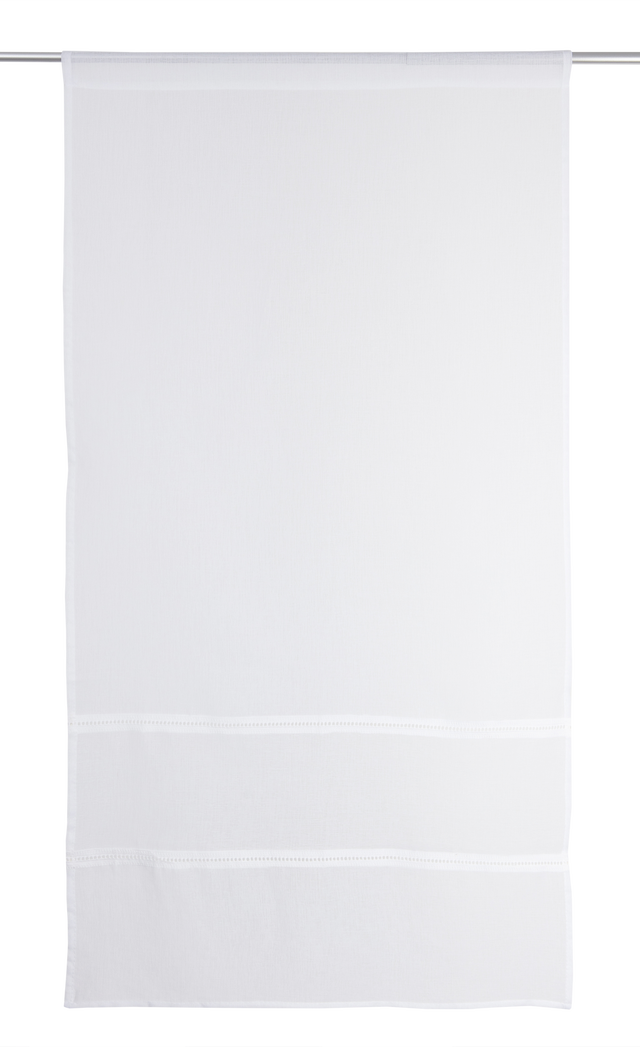2 Visillos tendina pasabarras Gina poliéster de 60x120cm liso blanco