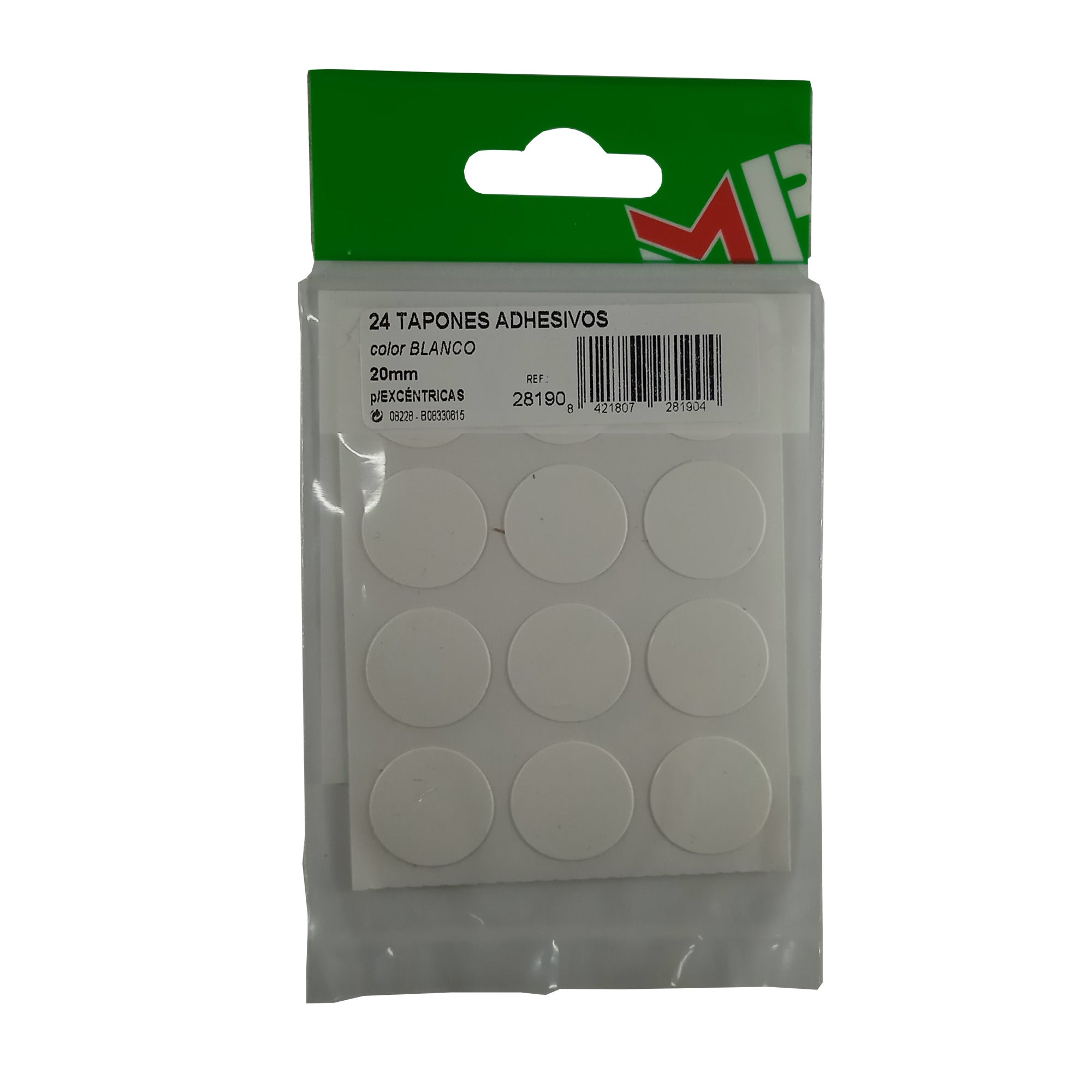 24 embellecedores adhesivos de color blanco D20MM - 2