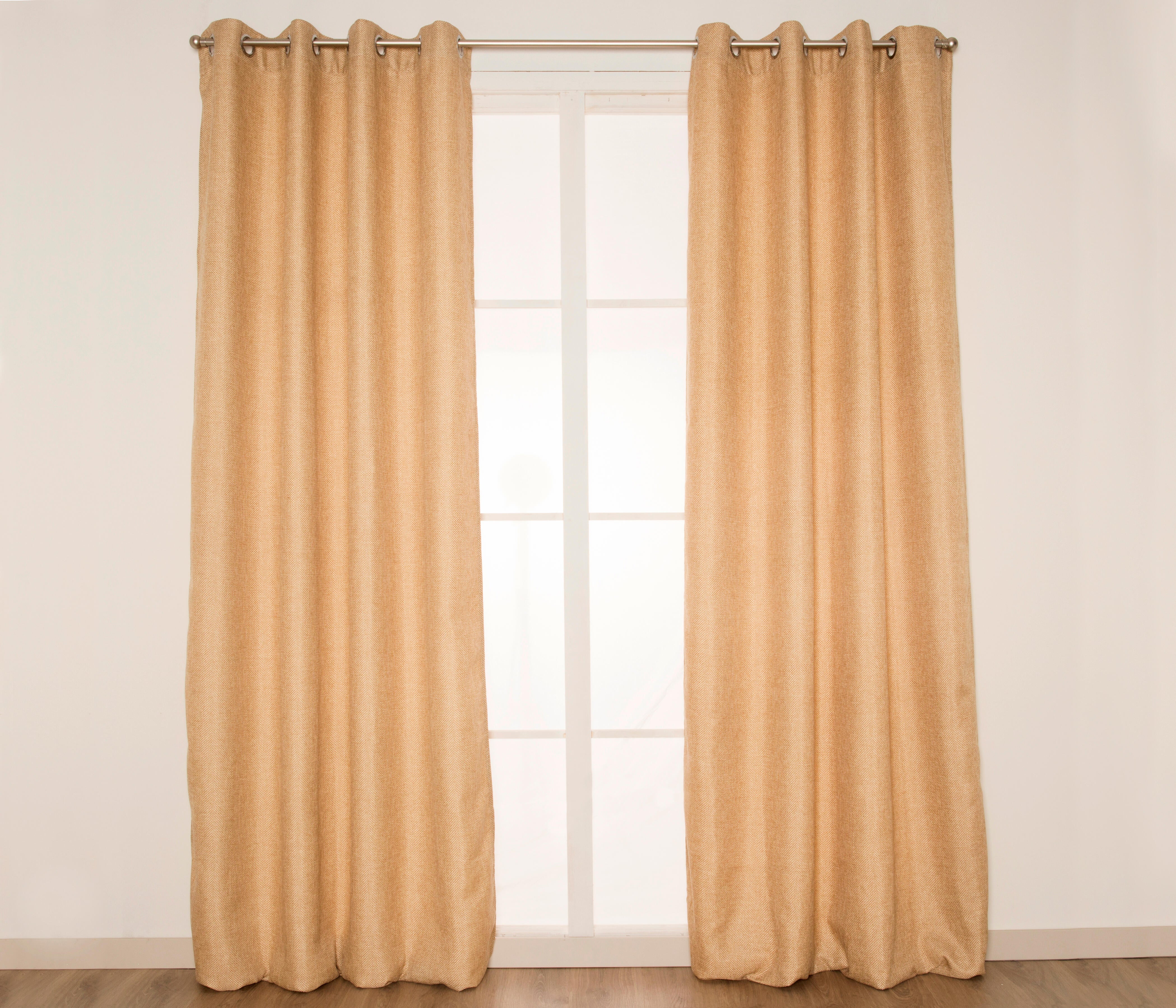 Cortina ollaos Cindy poliéster liso arena RIOMA de 140x270cm - 3