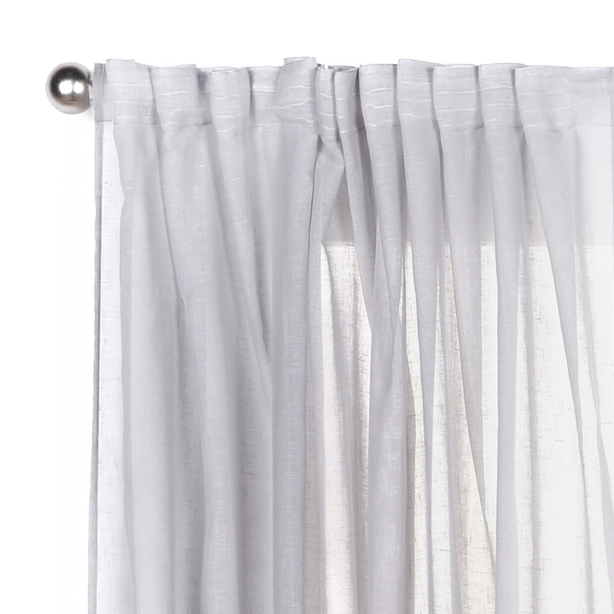 Visillo cinta frunce, trabillas abby inspire liso gris de 200x280cm