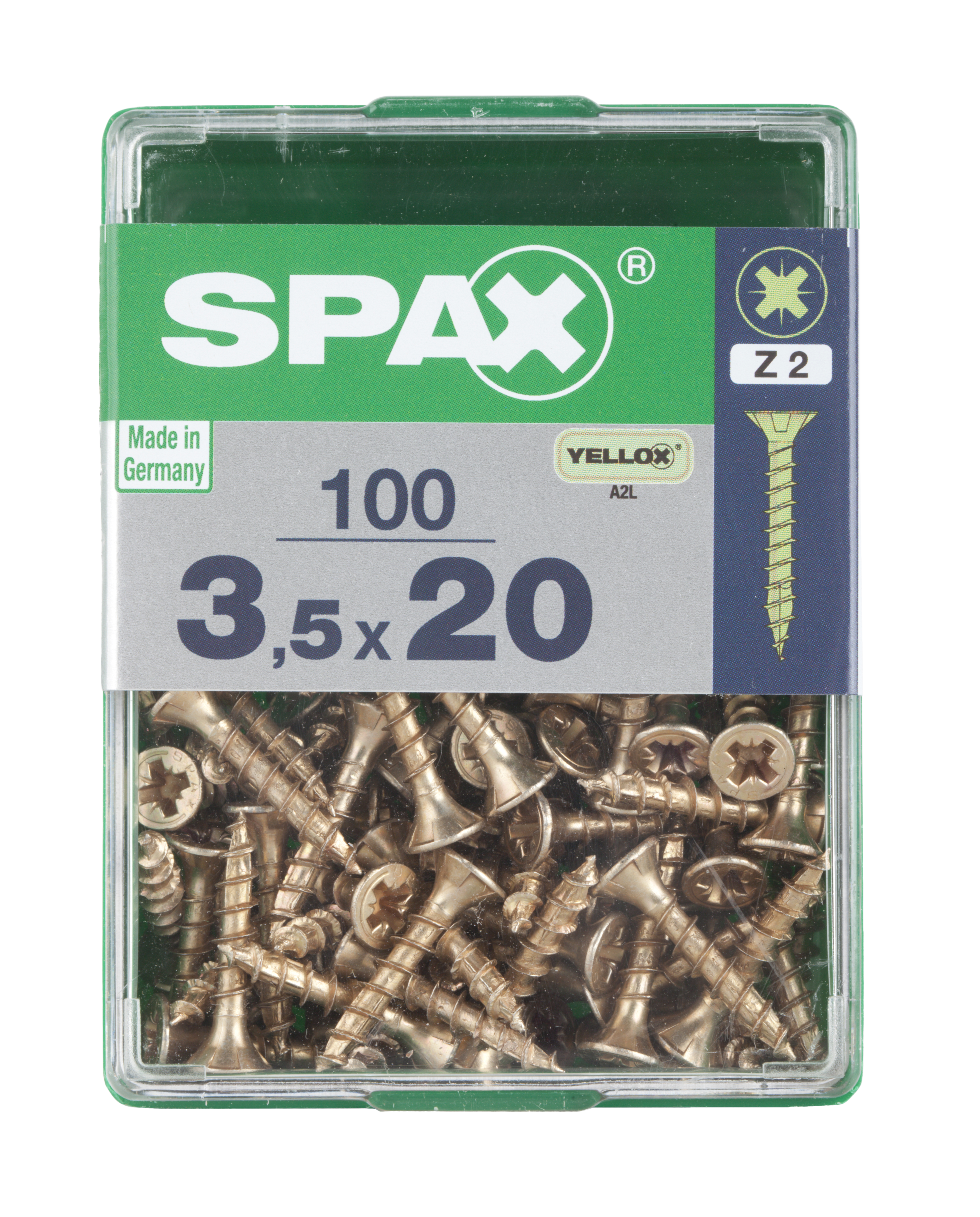 100 Tornillo para madera SPAX pozidriv con cabeza avellanada, ø 3.5 x L. 20 mm - 5