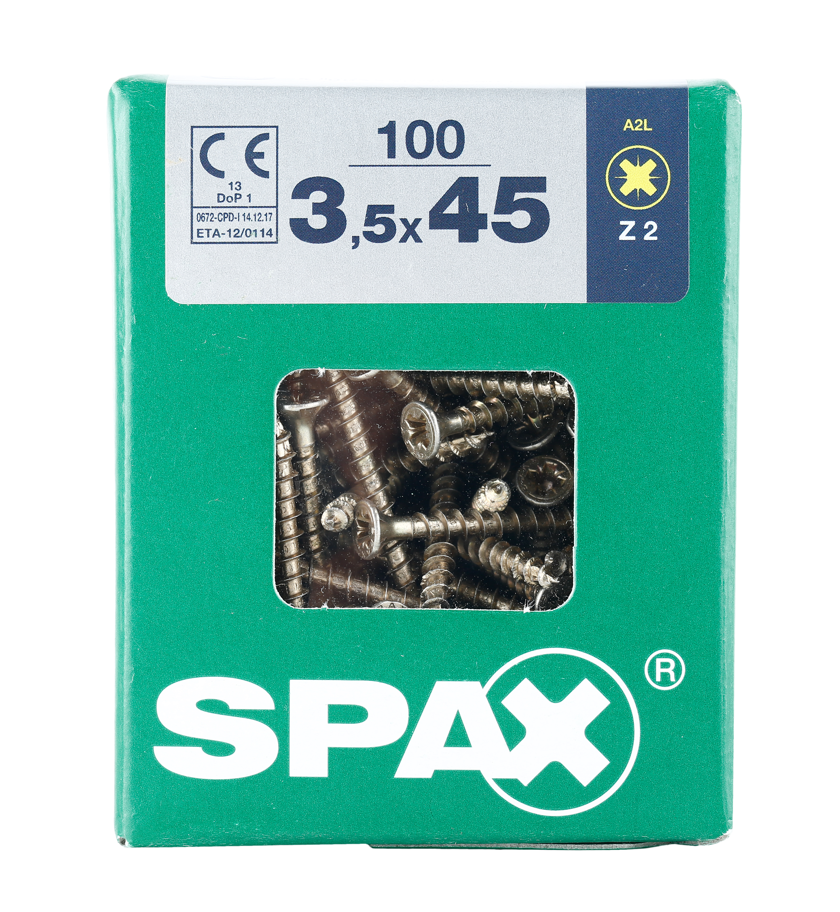 100 Tornillo para madera SPAX pozidriv con cabeza avellanada, ø 3.5 x L. 45 mm - 3