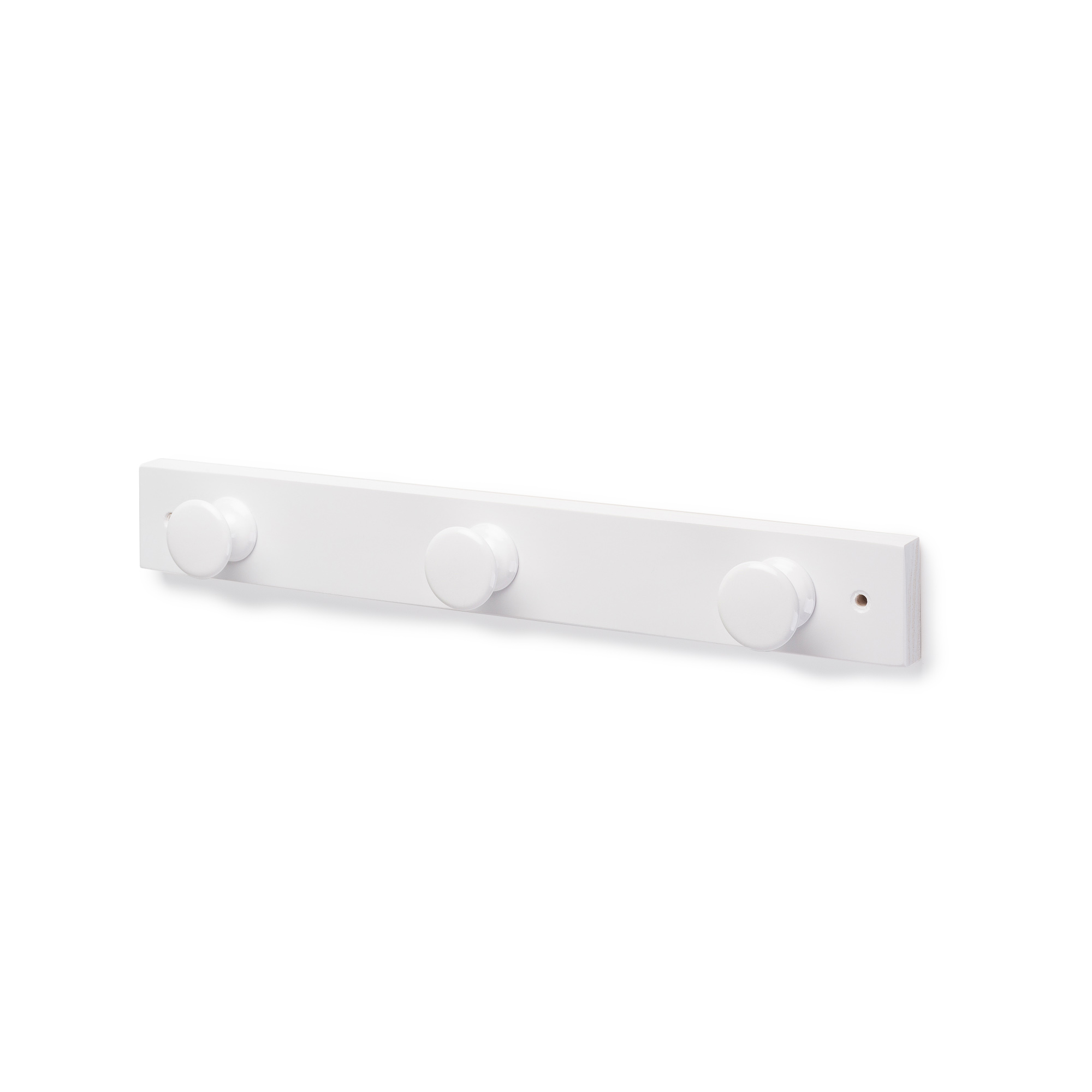 Perchero blanco con 3 colgadores dim: 355x42x45