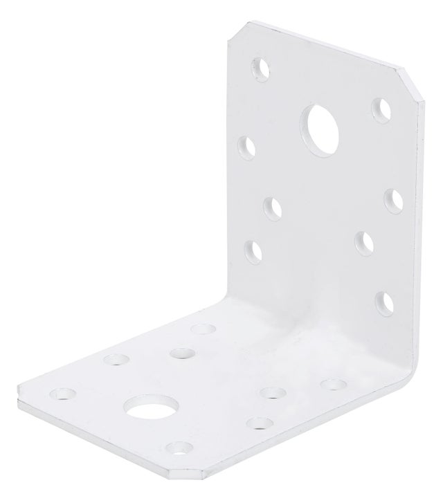 Escuadra reforzada plastificada blanca 70x70x55mm