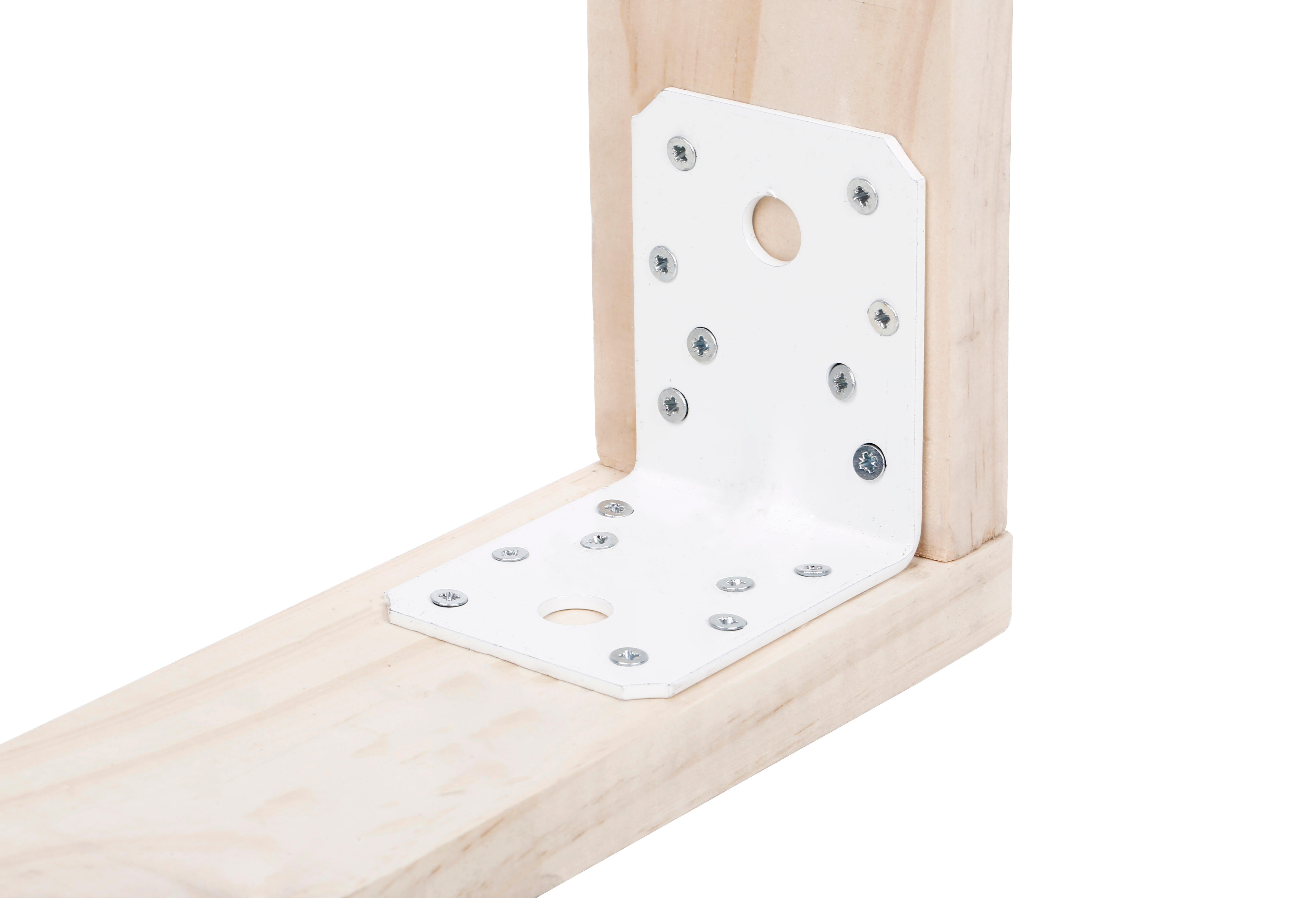 Escuadra reforzada plastificada blanca 70x70x55mm - 2