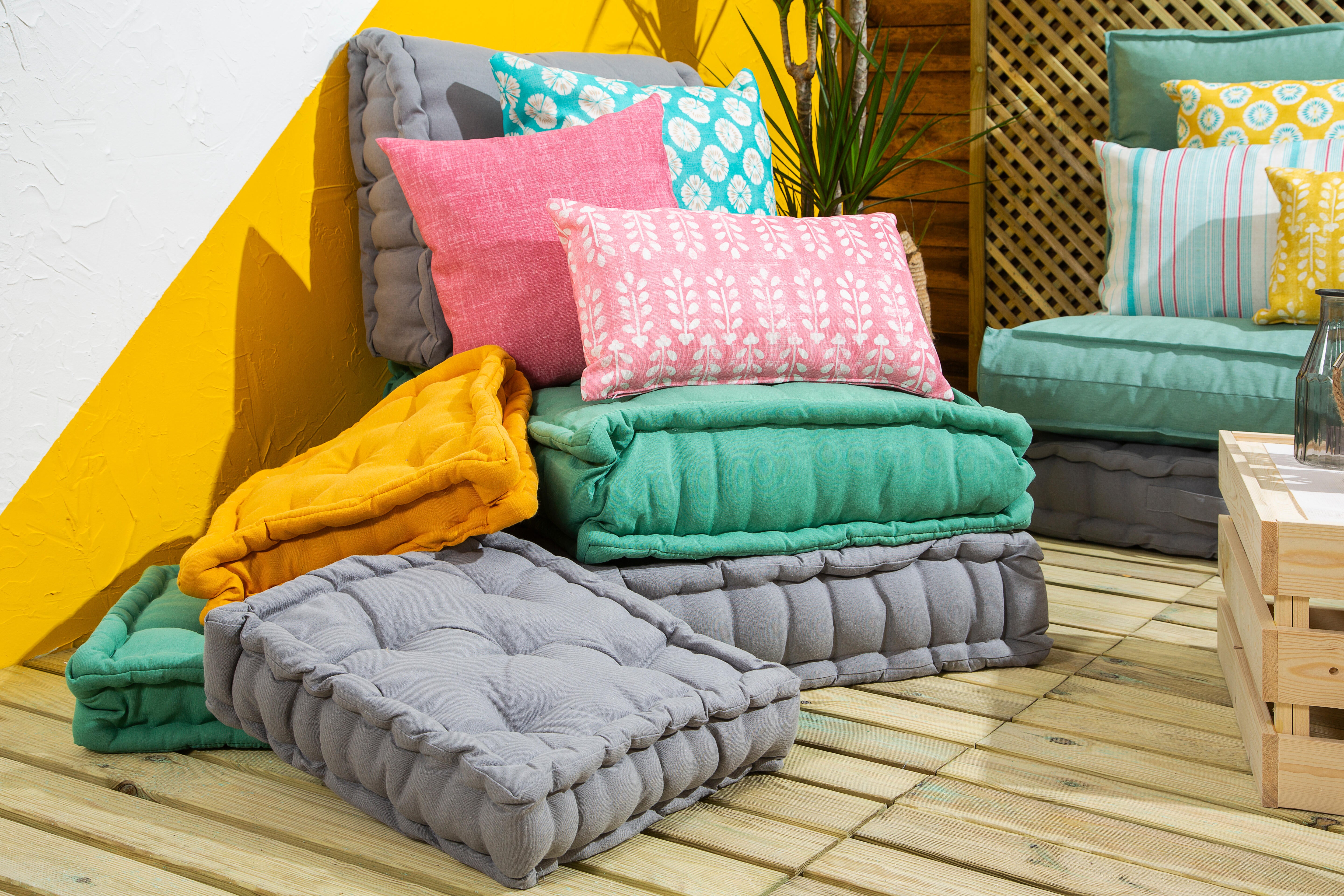 Cuscino da pavimento Futon INSPIRE Luck grigio 40 x 40 cm - 4