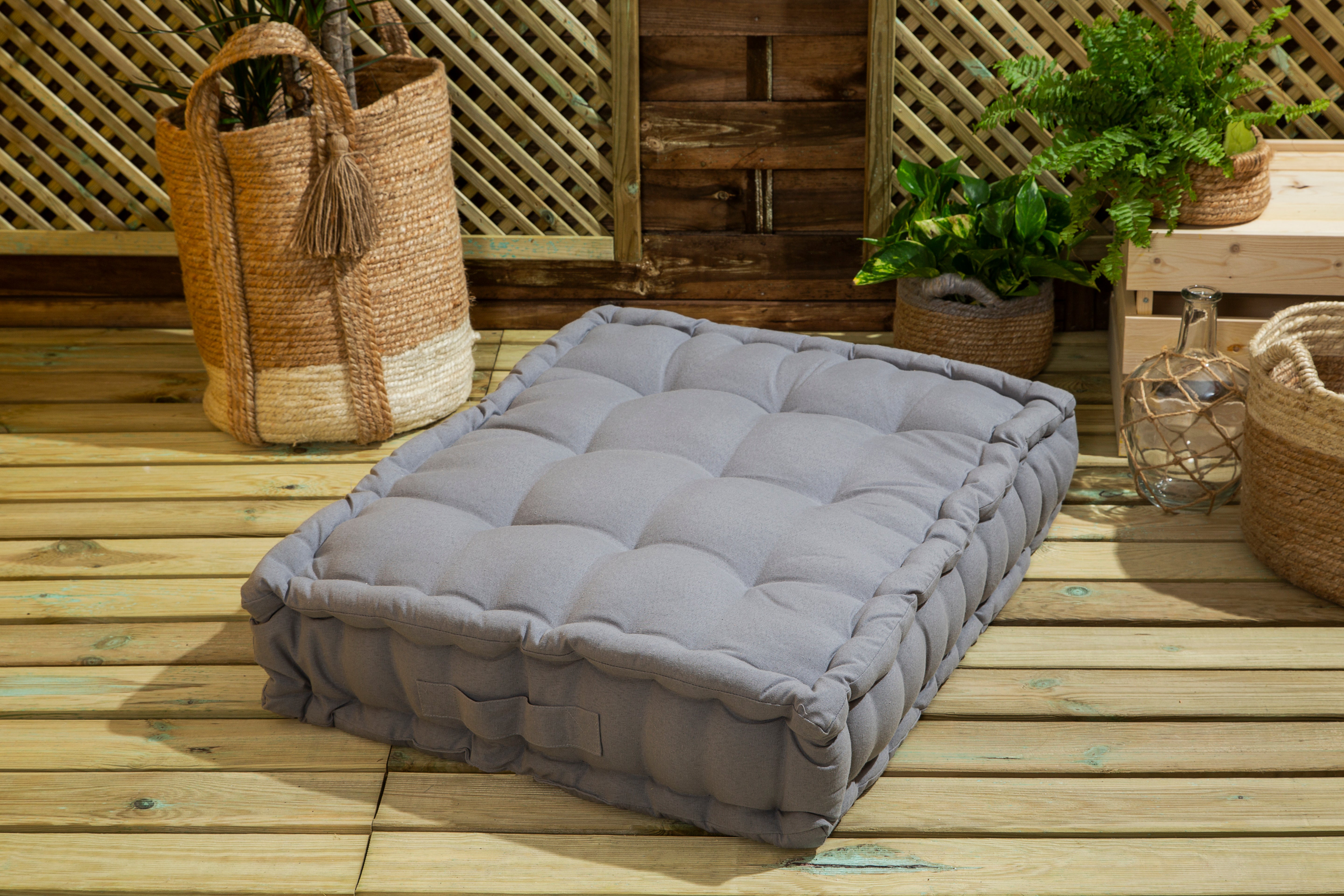 Almofada de chão Luck 80x60x15 cinzento Inspire - 6