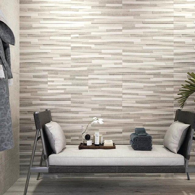 Piastrella da rivestimento interno in gres naturale 30 x 60 cm rettificato grigio opaco Pierre Stuck Sp. 10.3 mm 1.26 mq
