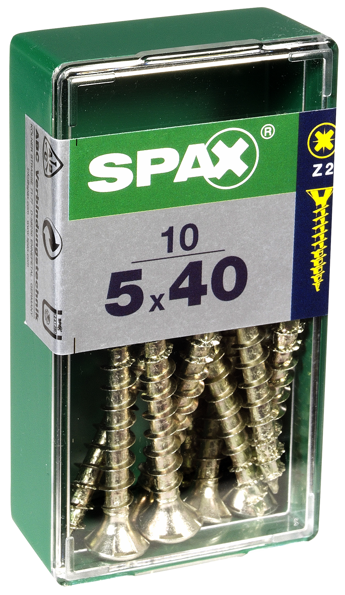 10 Tornillo para madera SPAX pozidriv con cabeza avellanada, ø 5 x L. 40 mm - 4