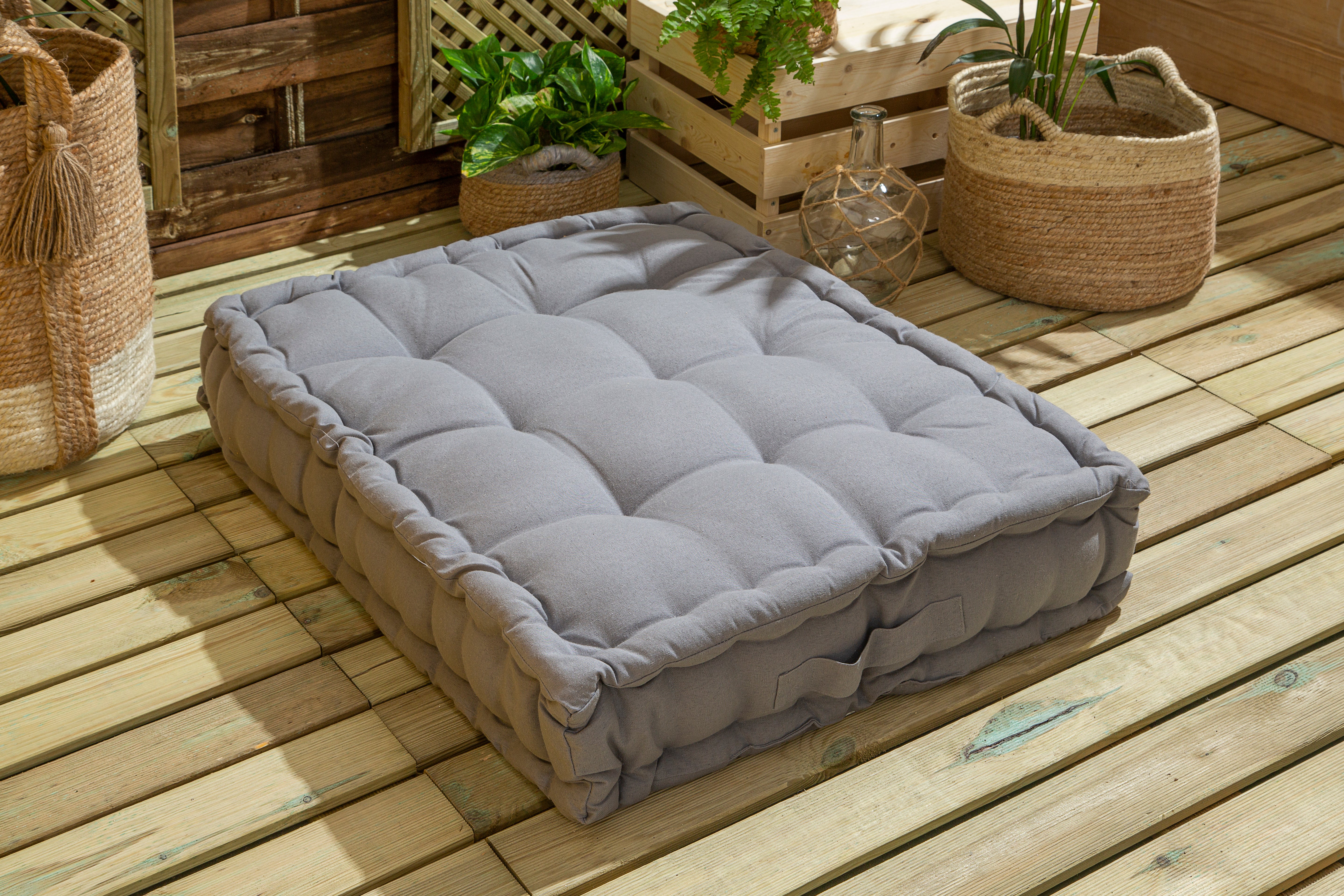 Almofada de chão Luck 80x60x15 cinzento Inspire - 12