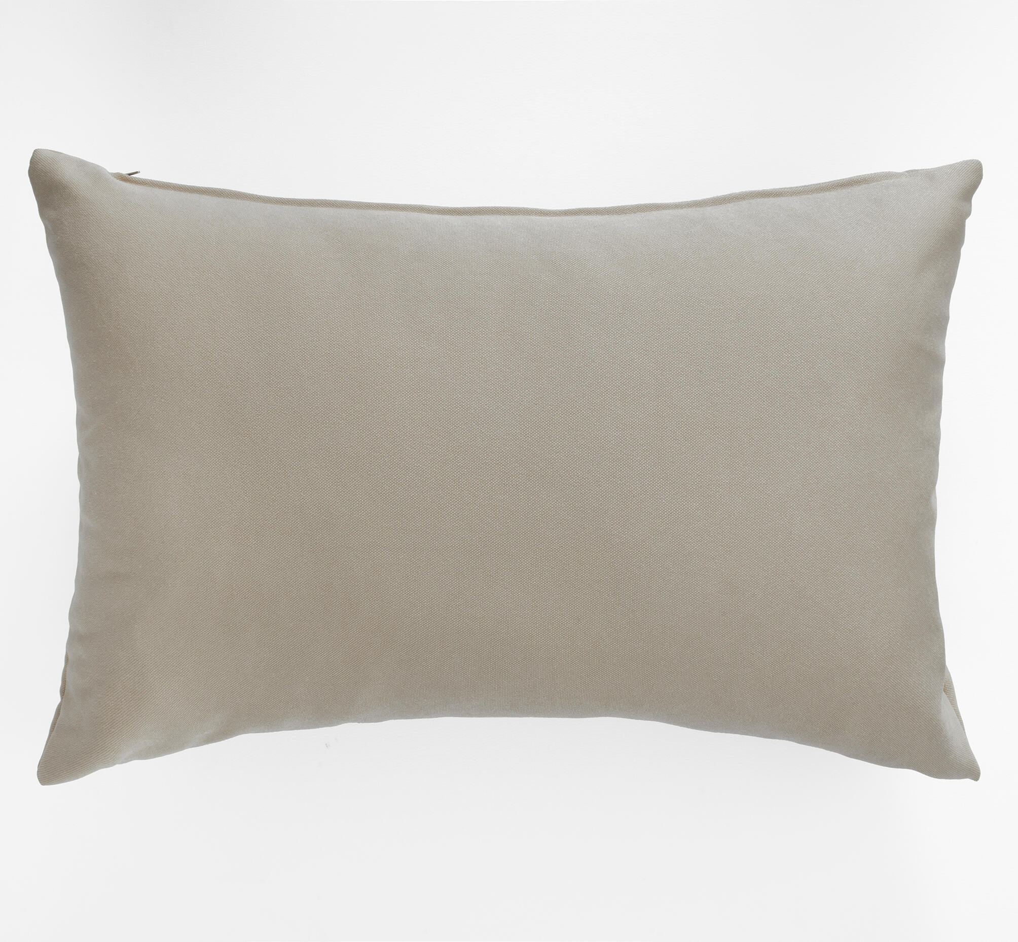 Funda de cojín rectangular horizon algodón poliéster liso beige arena con cremallera rioma 60 x 40 cm
