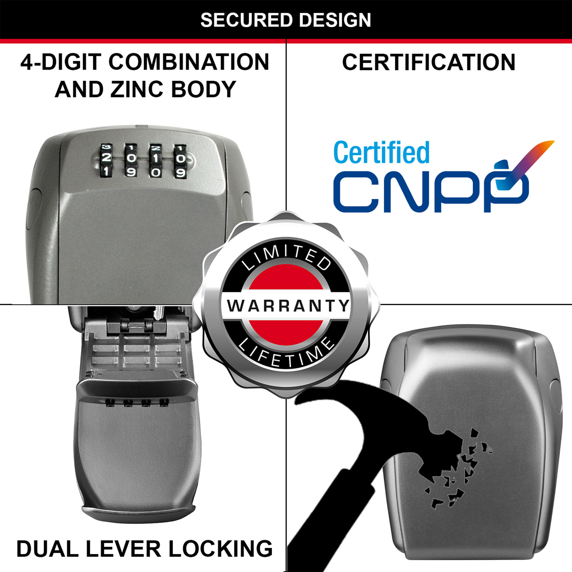 Mini-chaveiro de segurança com combinação Master Lock 5415EURD - 7