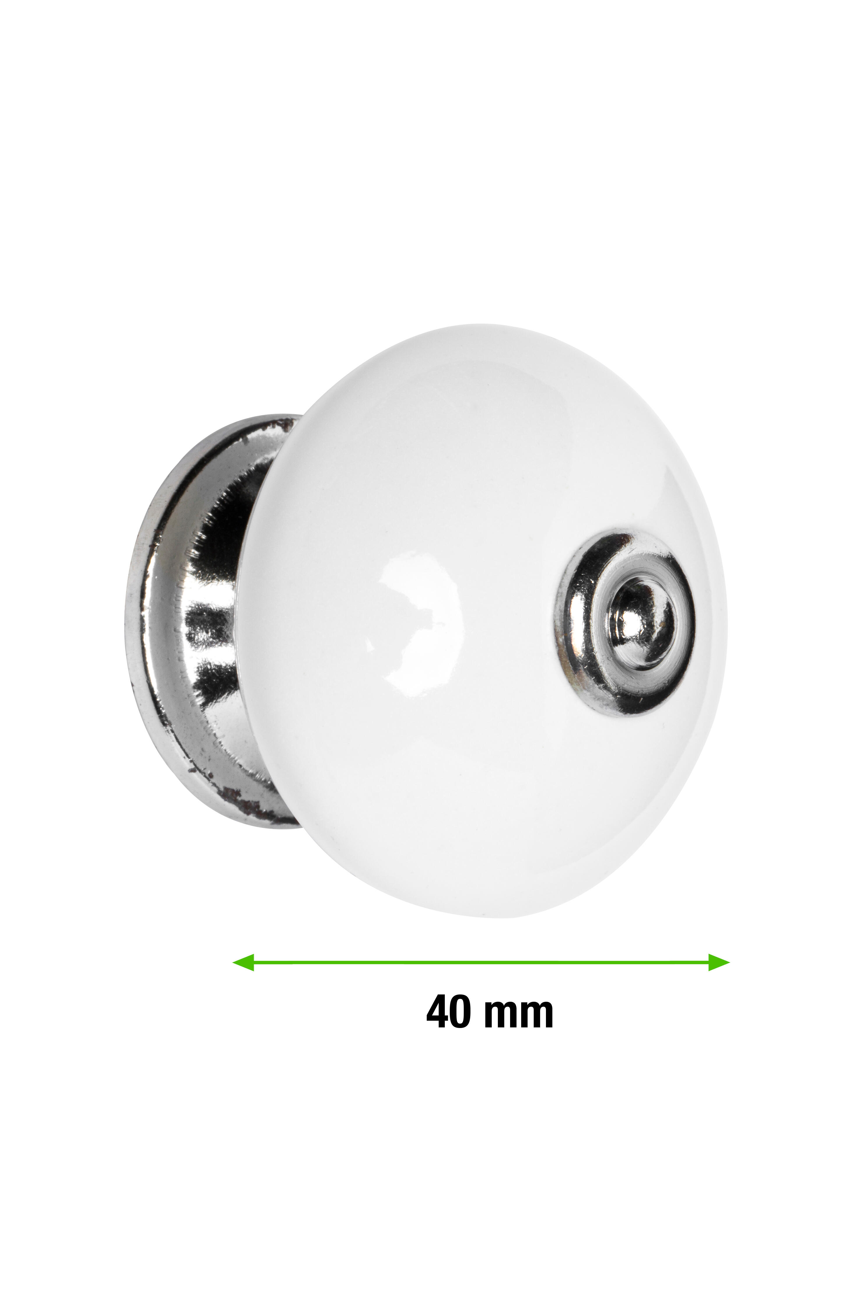 Puxador para móvel BOLA BRANCO 40MM - 2