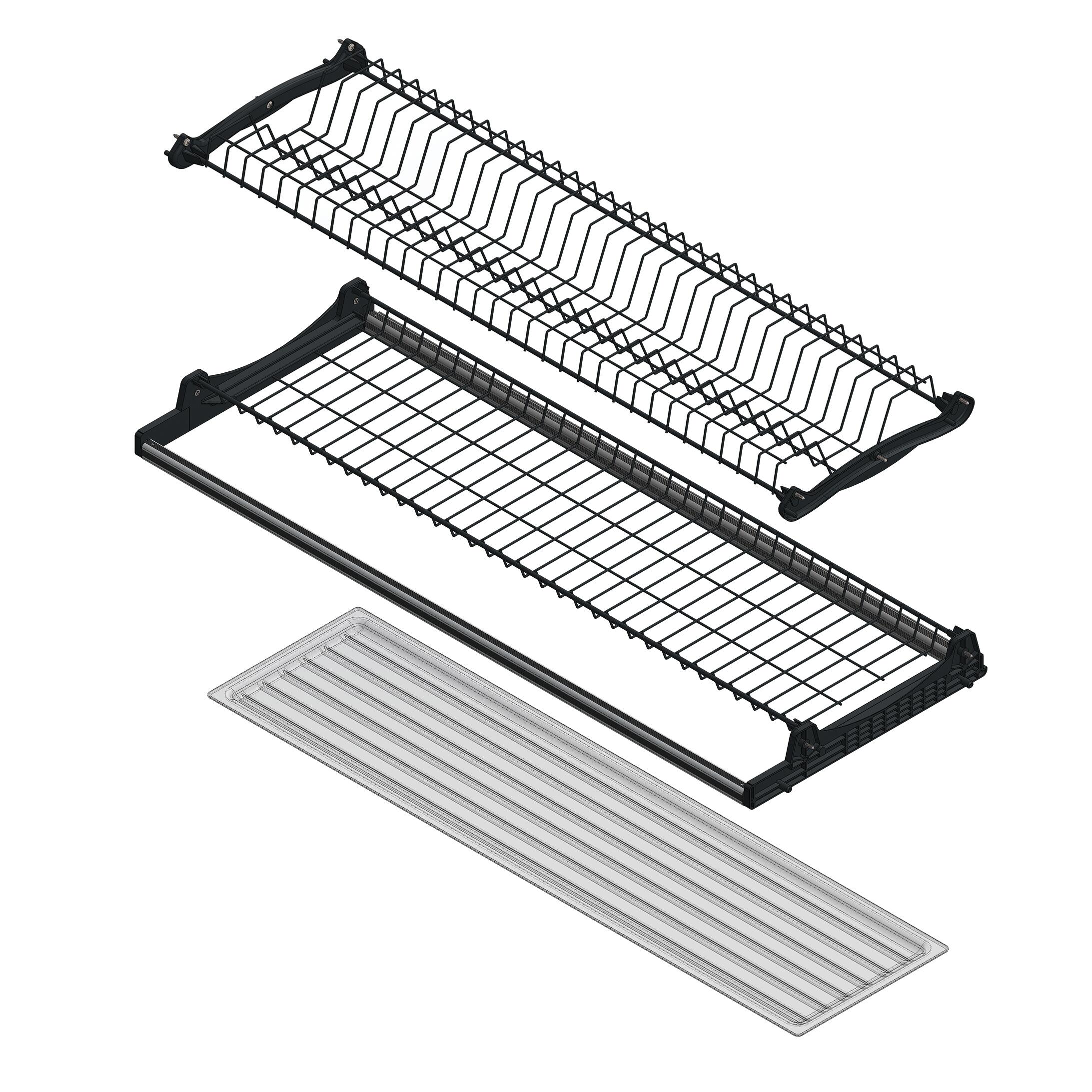 Scolapiatti da avvitare in acciaio antracite L 90 x H 76.8 x P 35 cm - 5