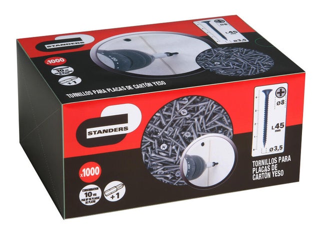 1000 Tornillo para placas de yeso estrella con cabeza avellanada,ø 3.5 x L.35 mm