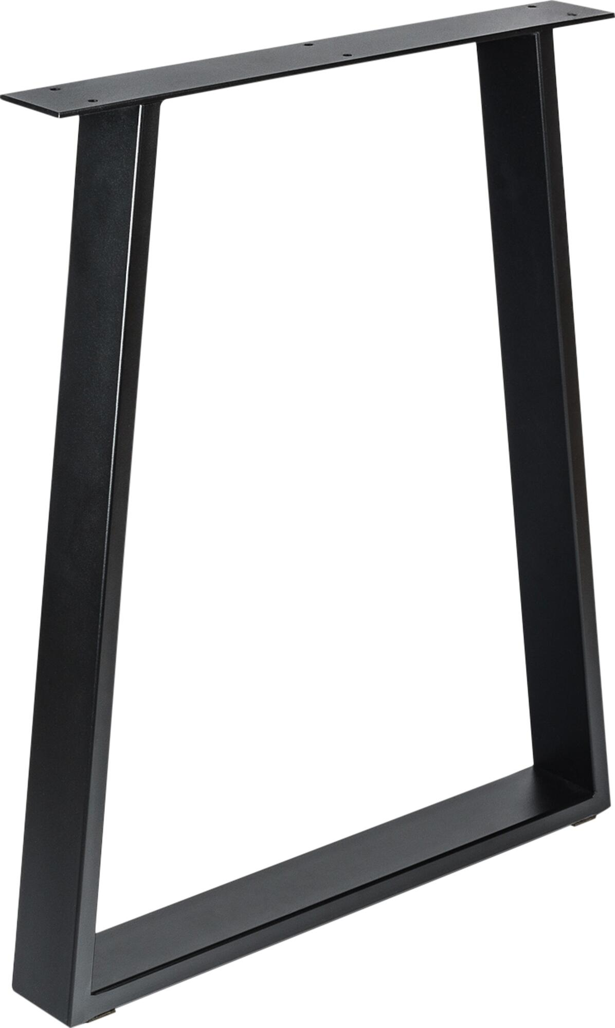 Pata fija trapecio de acero para mesas y encimeras 58 x 71,2 cm color negro mate
