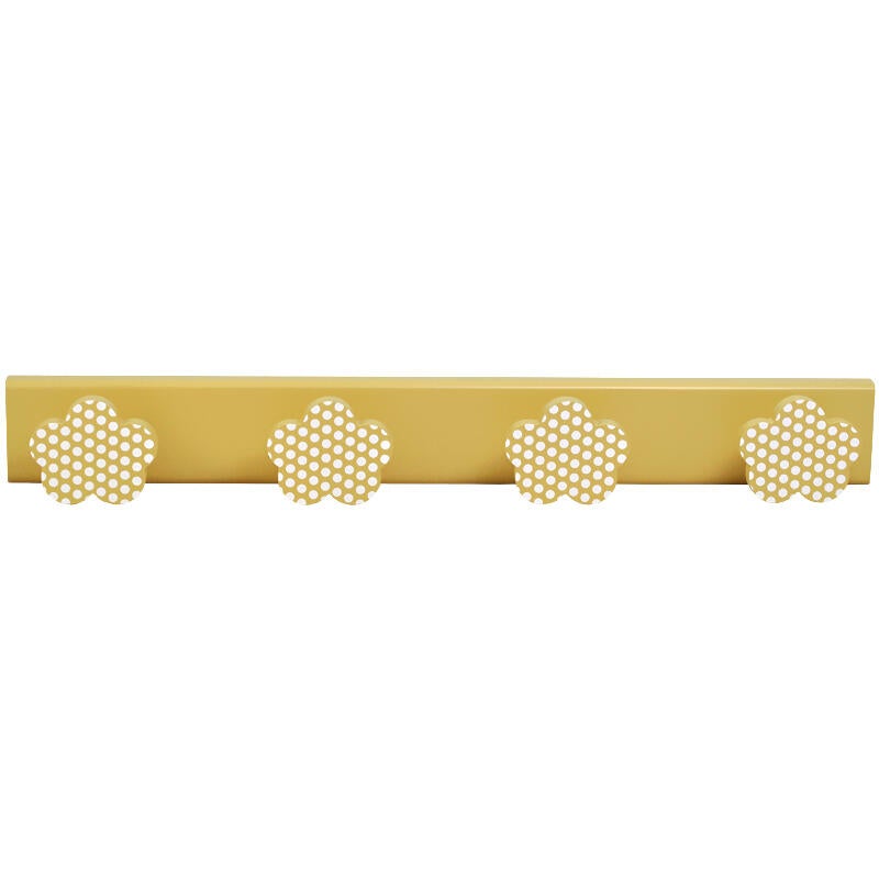 Perchero de pared de madera multicolor con 4 ganchos