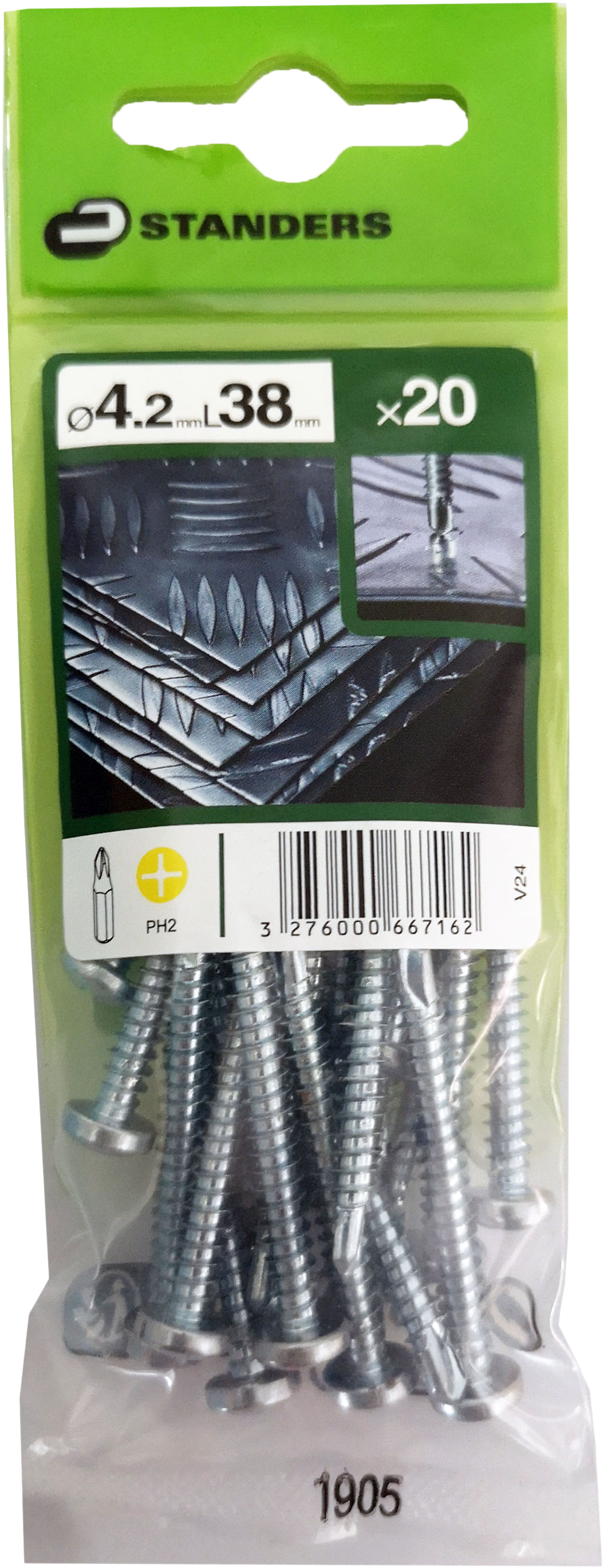 20 Tornillo para metal STANDERS phillips con cabeza abombada, ø 4.2 x L. 38 mm - 4