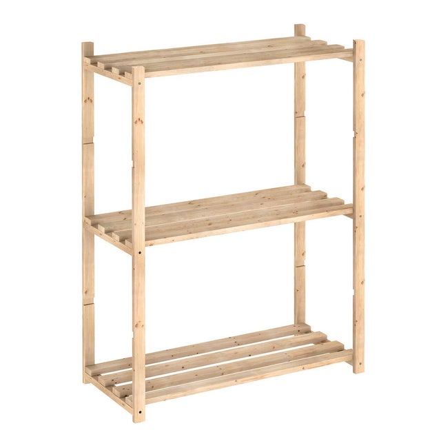 Scaffale in kit 3 ripiani Natura L 65 x P 30 x H 88 cm beige, portata per ripiano 40 kg