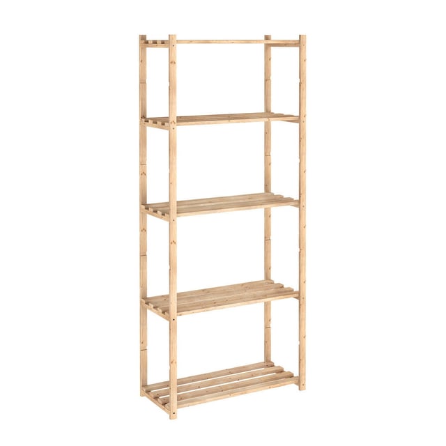 Scaffale in kit 5 ripiani Natura L 65 x P 30 x H 171 cm beige, portata per ripiano 40 kg