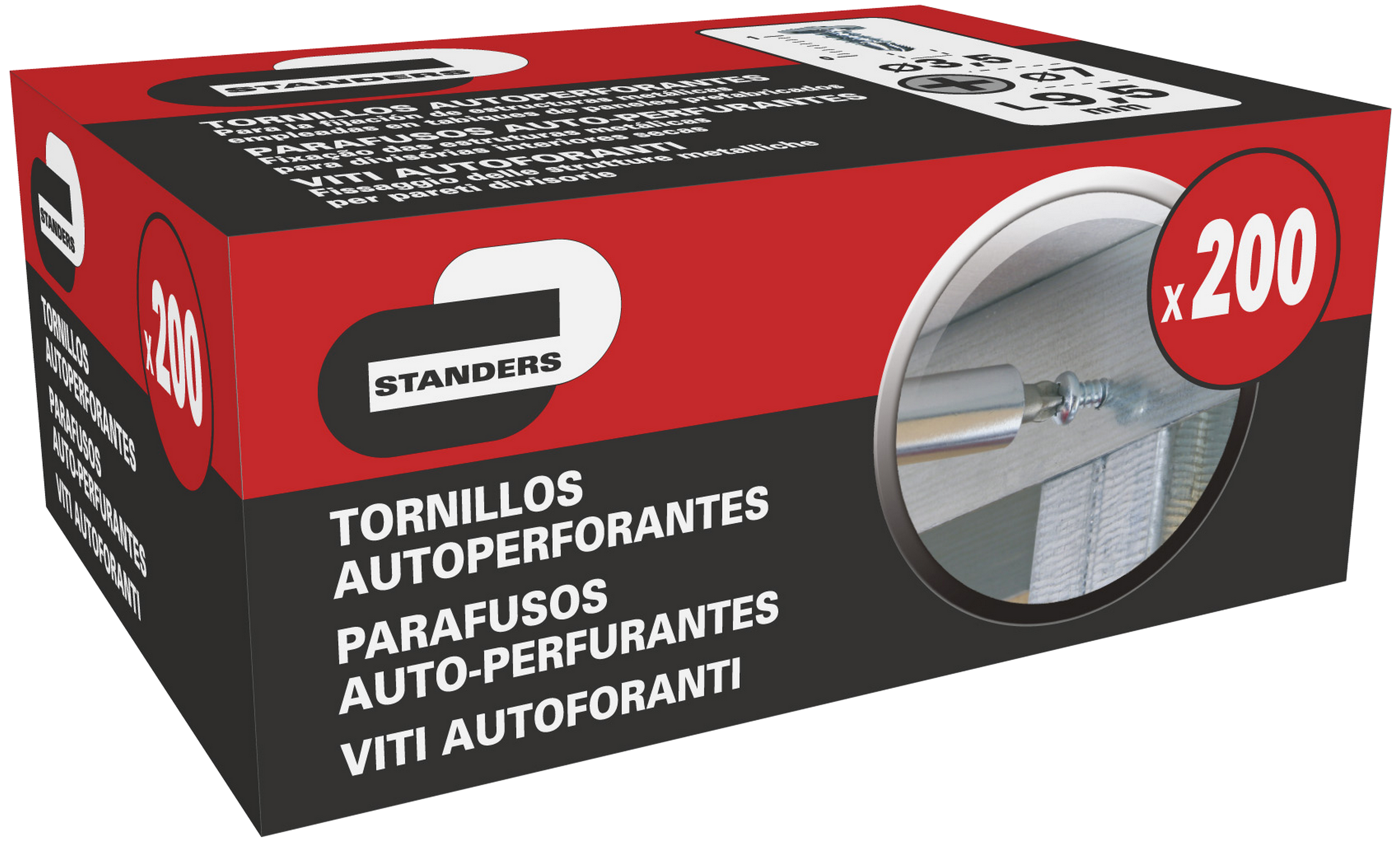 200 Tornillo metal/metal para estructura de placas de yeso ,ø 3.5 x L.9.5 mm - 3