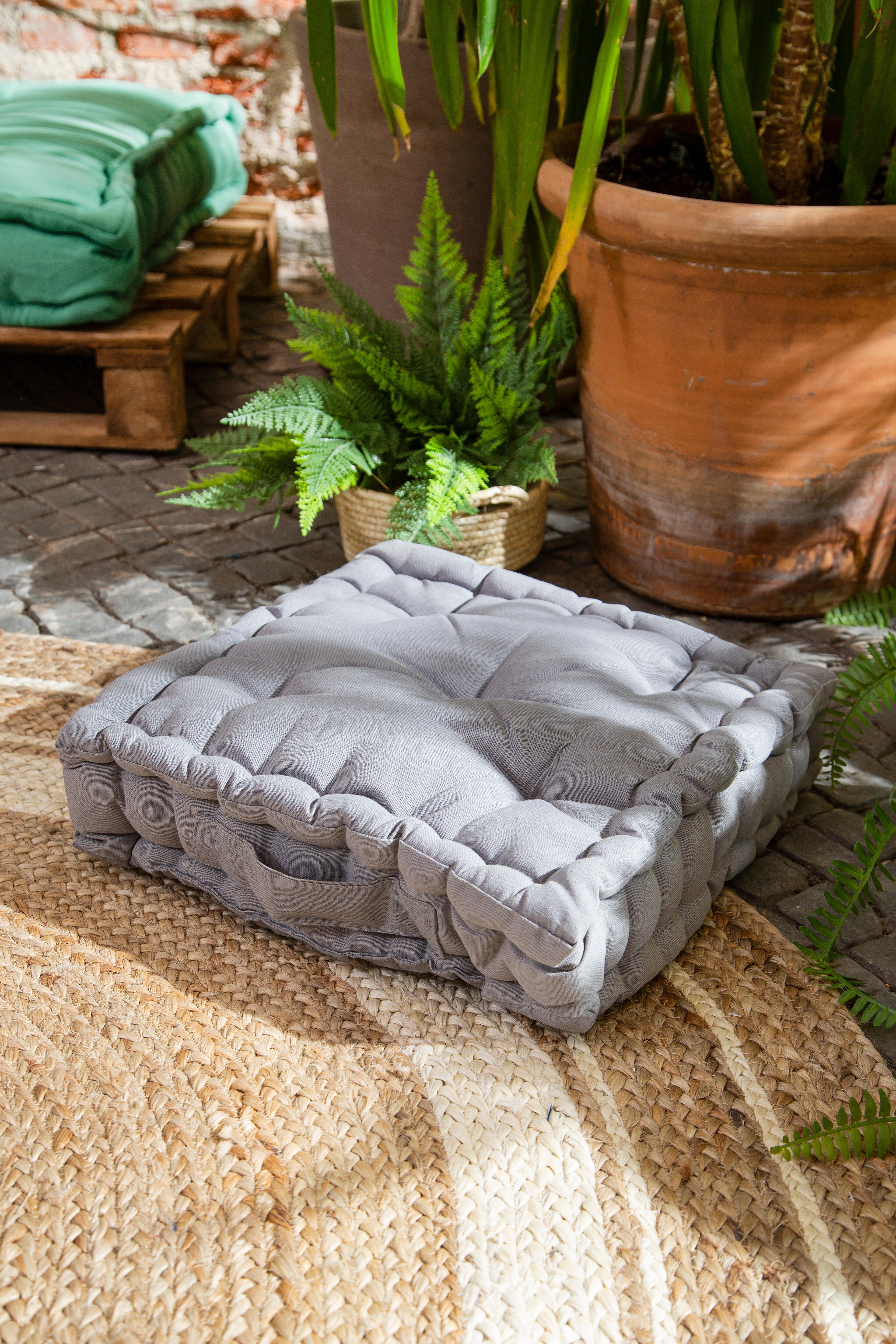 Cuscino da pavimento Futon INSPIRE Luck grigio 40 x 40 cm - 5