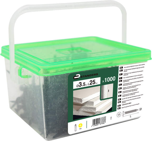 1000 parafusos para gesso STANDERS CÓNICOS PH FOSFATADO PRETO 3,5X25