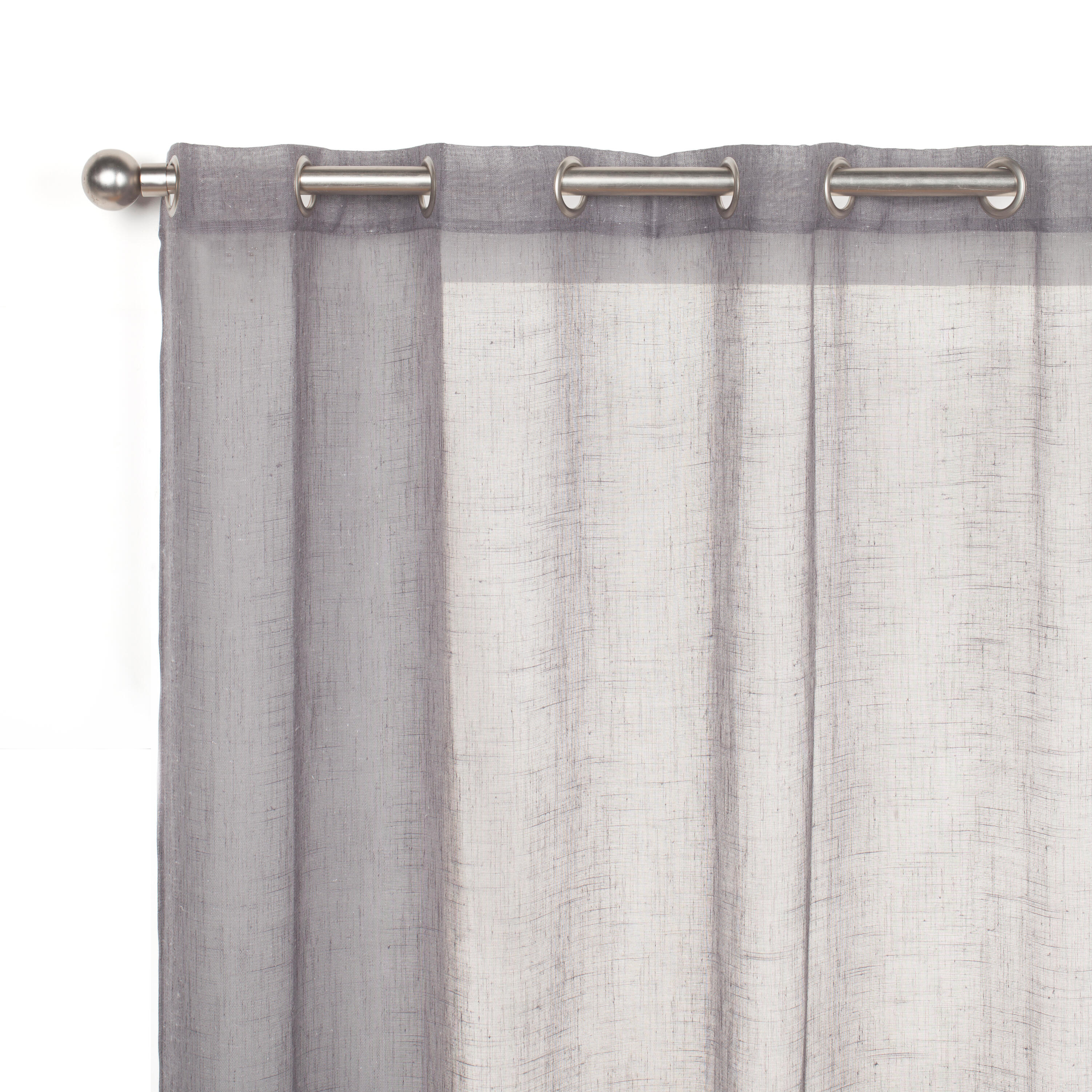 Visillo semi-transparente ollaos Carla poliéster liso gris 140x280cm - 2