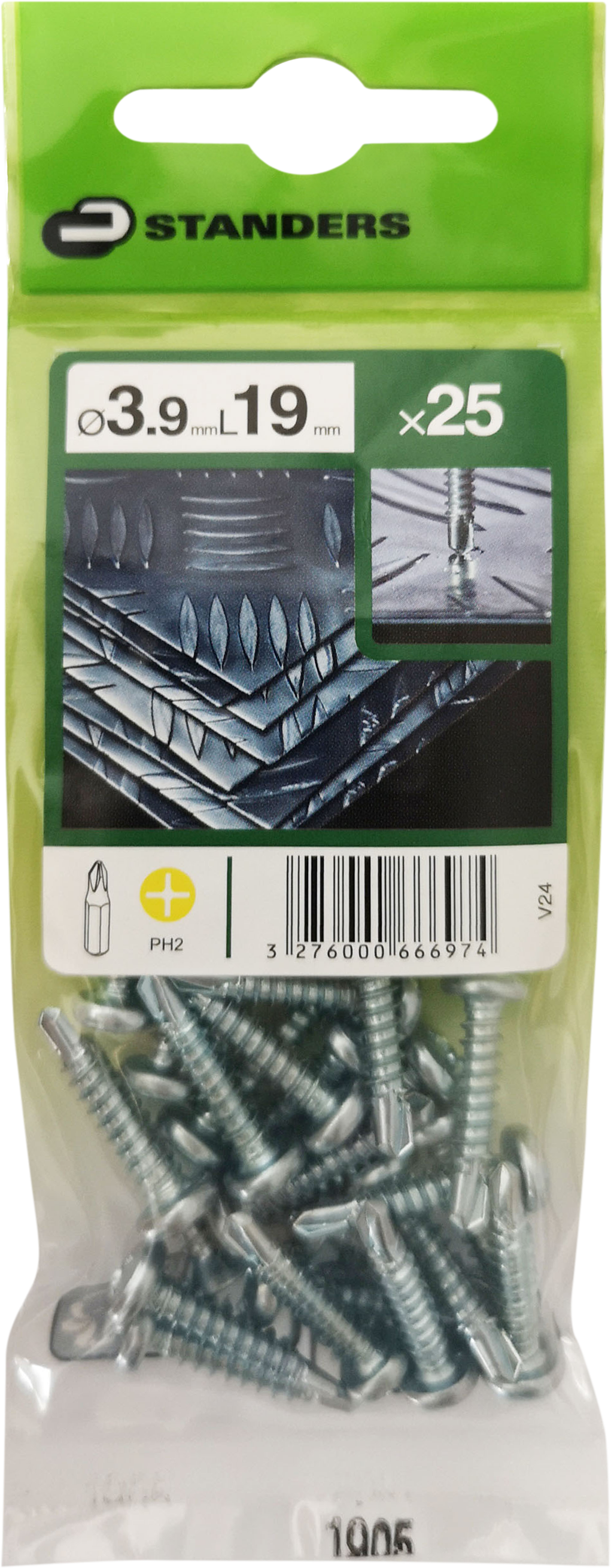 25 Tornillo para metal STANDERS phillips con cabeza abombada, ø 3.9 x L. 19 mm - 3