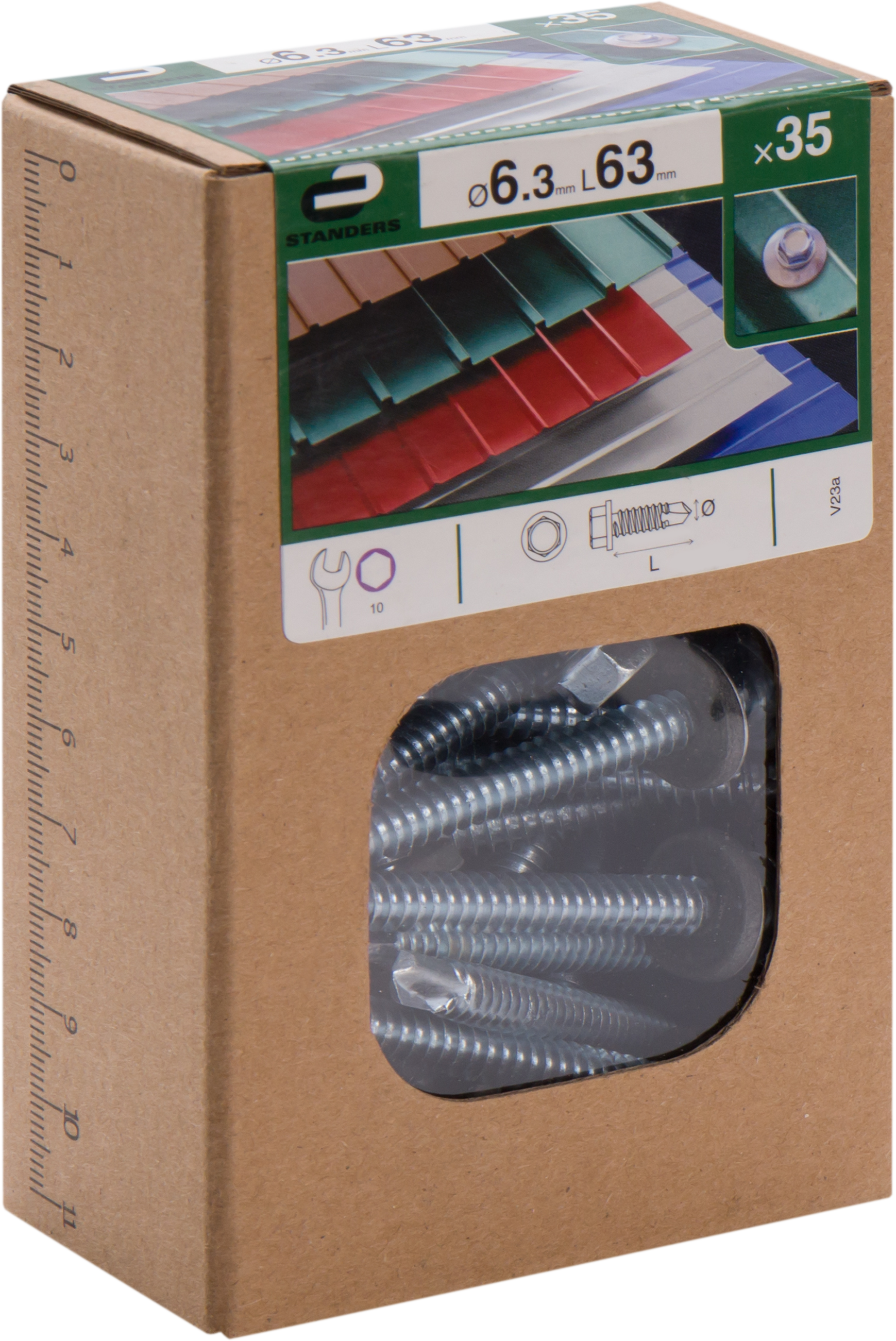 35 Tornillo para techo STANDERS con cabeza hexagonal, ø 6.3 x L. 63 mm - 7