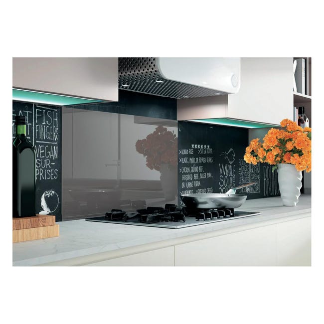 DEQORI Pannello Paraspruzzi In Vetro Per Cucina – Motivo Spiaggia Con Palme – 80x40 Cm – Vetro Temperato 4mm Con Effetto 3D