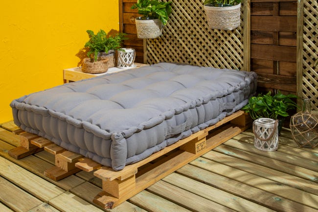 Cuscini Per Sedia Da Letto Ultra Comodi, Schienale 2 In 1 Per Sedersi A Letto, Cuscino Per La Schiena Morbido, Grigio E Bianco, 60 X 40 Cm | Leroy Merlin