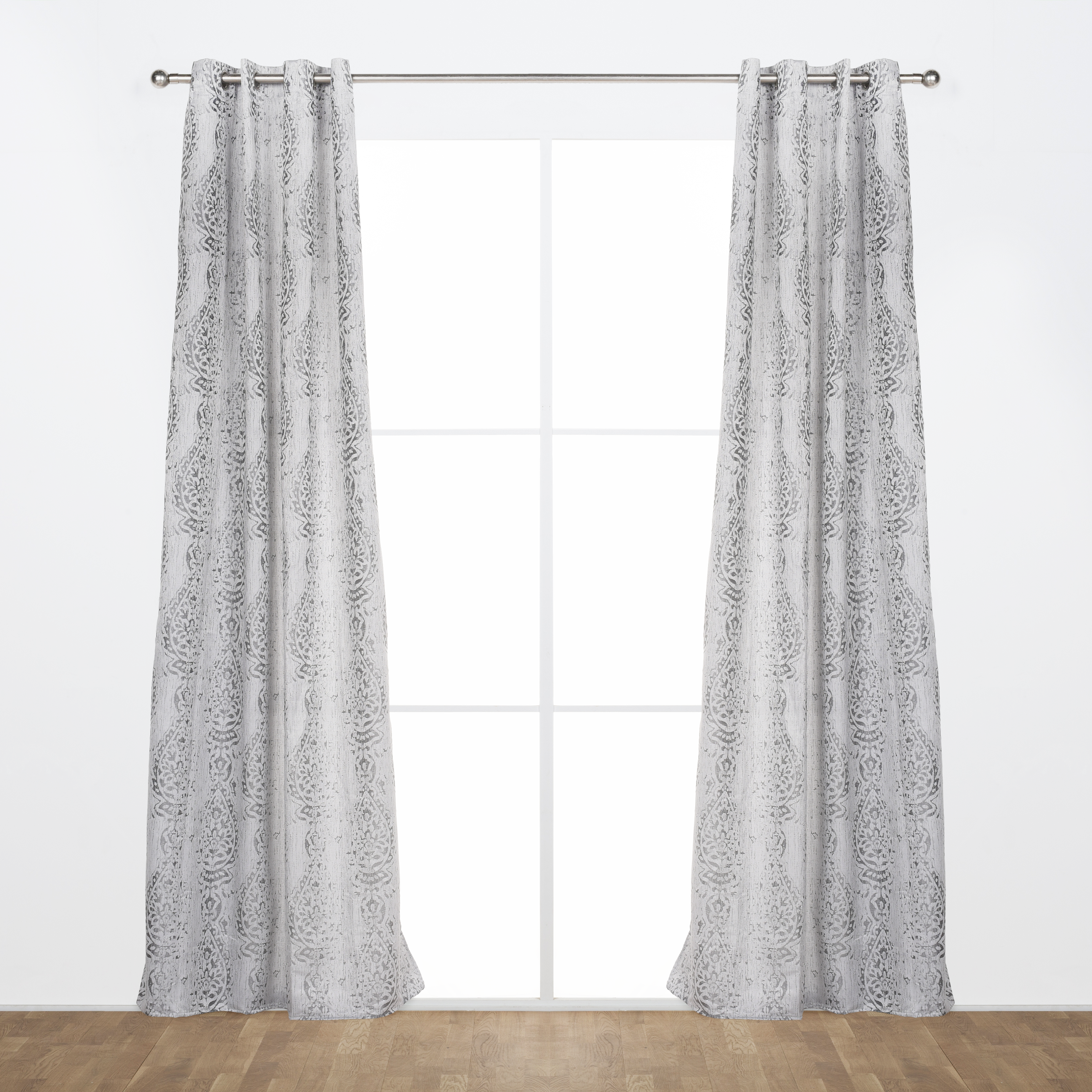 Cortinado ilhós Coralia 140x280cm cinza - 4