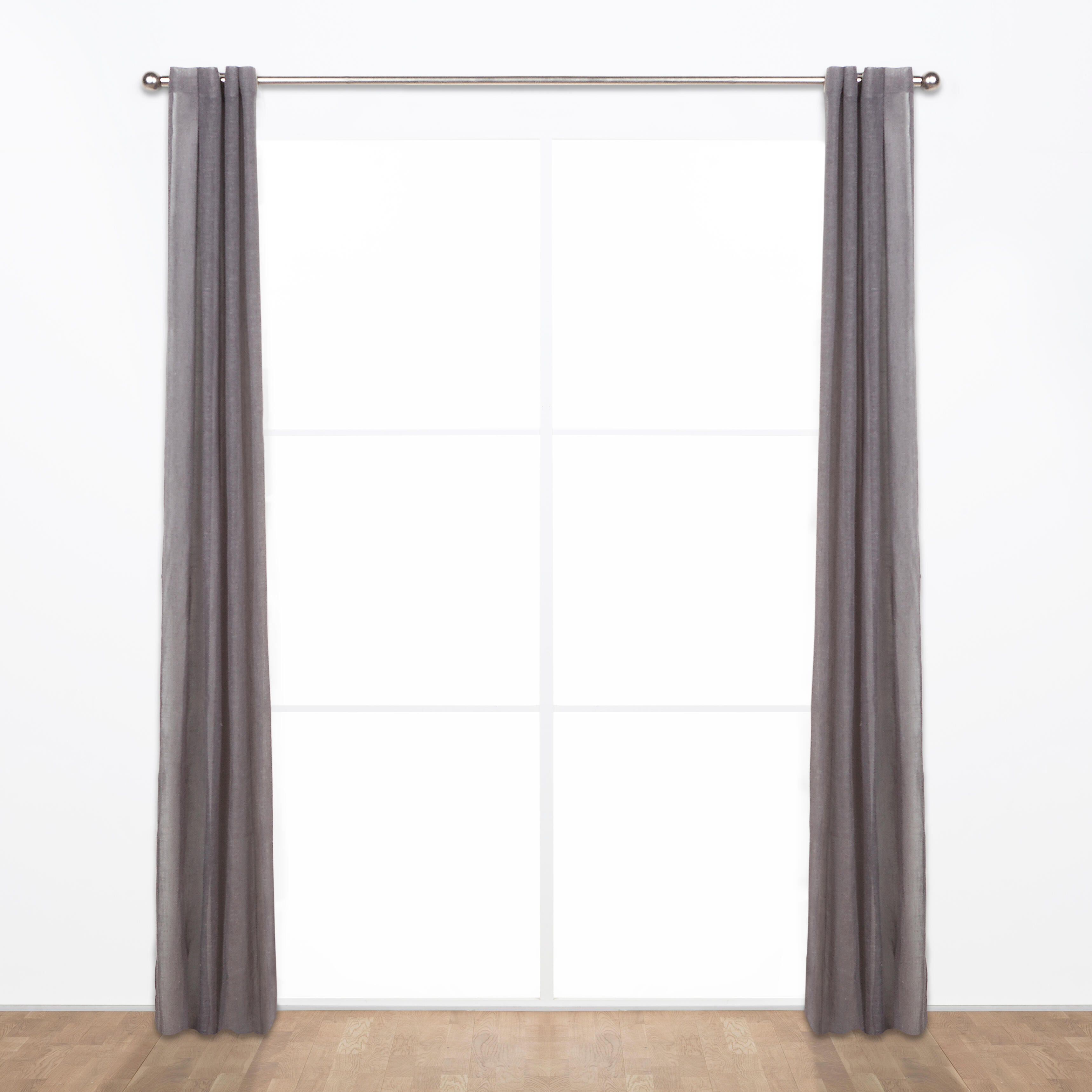 Visillo semi-transparente ollaos Carla poliéster liso gris 140x280cm - 3