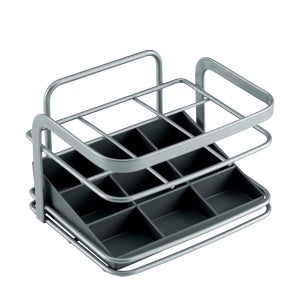 Barra Portautensili Cucina Con 12 Ganci - Adesiva, Grigio, 60cm, Alluminio