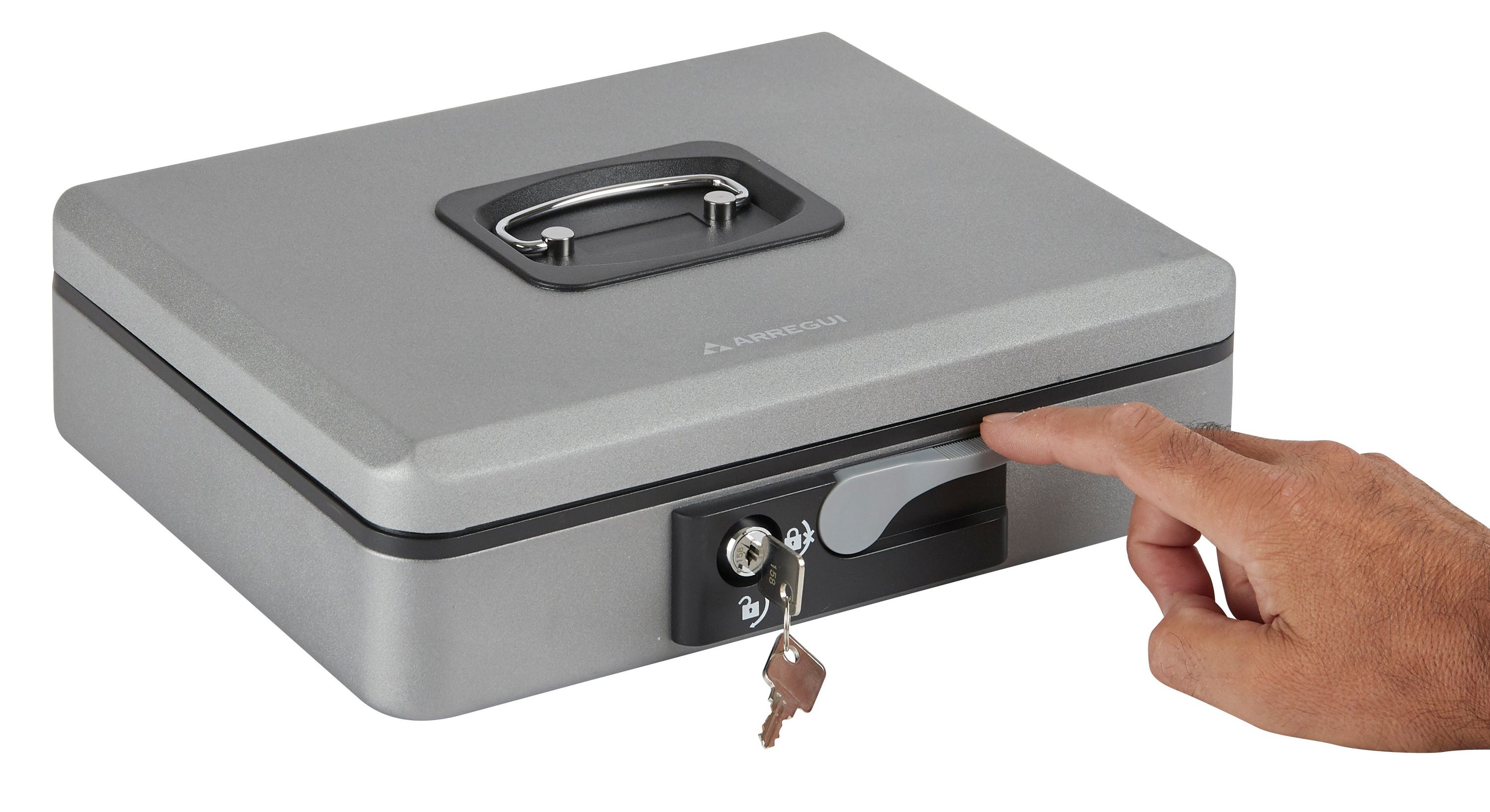 Caja de caudales en acero gris plata de 30x9x24 cm Leroy Merlin