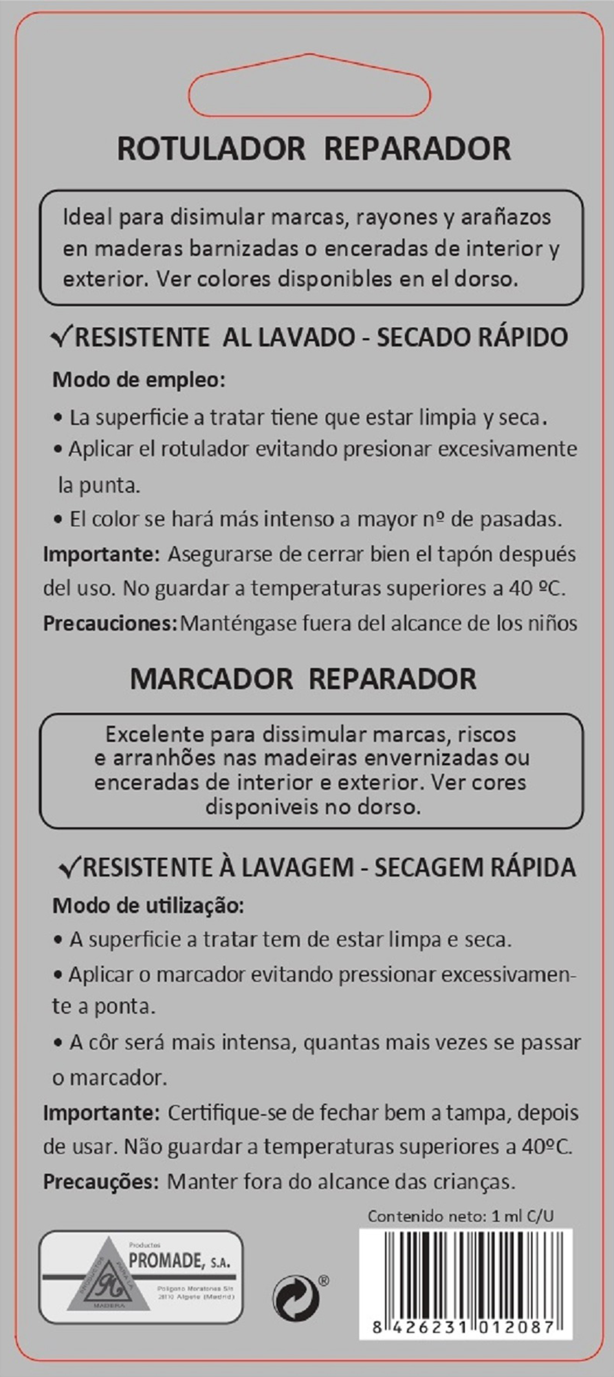 Marcador reparador CARVALHO CLARO E ESCURO - 4