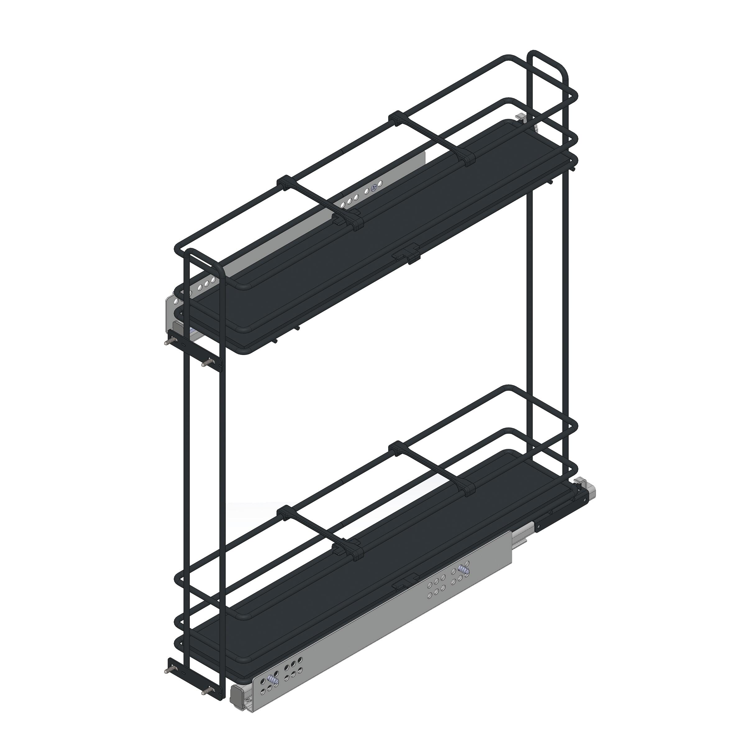 Cesto portaoggetti per mobile basso estraibile da avvitare in acciaio antracite L 11.8 x H 51 x P 46.5 cm - 10
