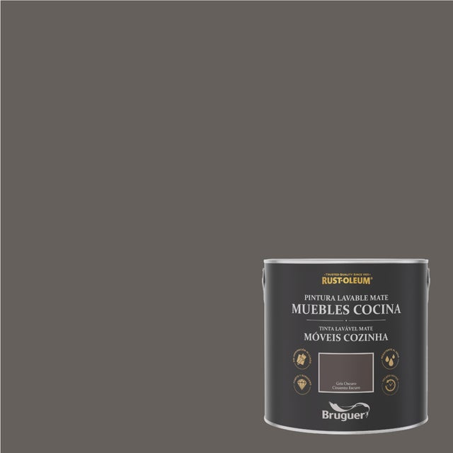 Tinta lavável móveis de cozinha mate cinza escuro 2,5 L Rust-Oleum