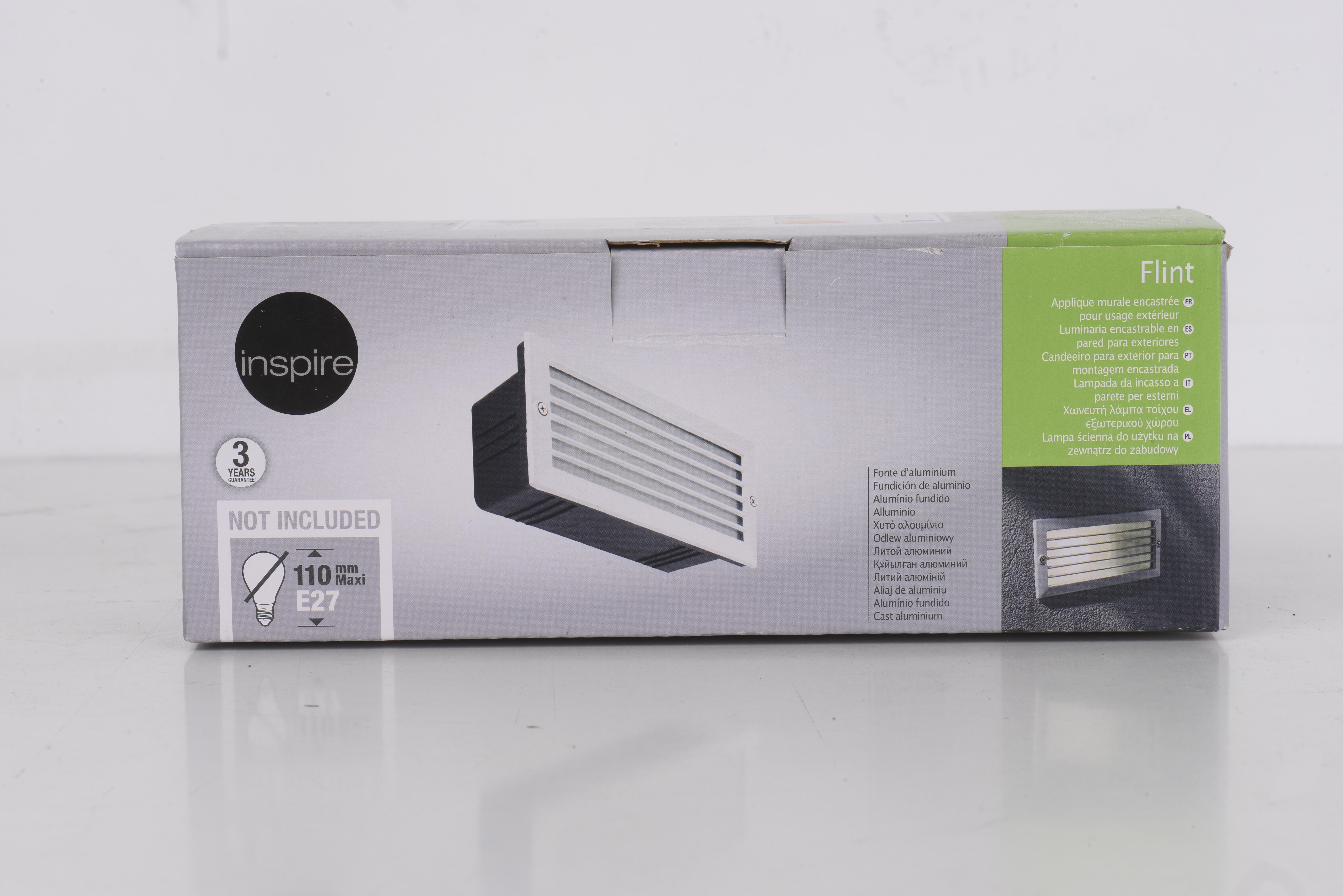 Portafaretto da incasso in alluminio FLINT E27 bianco quadrato IP44 INSPIRE - 9