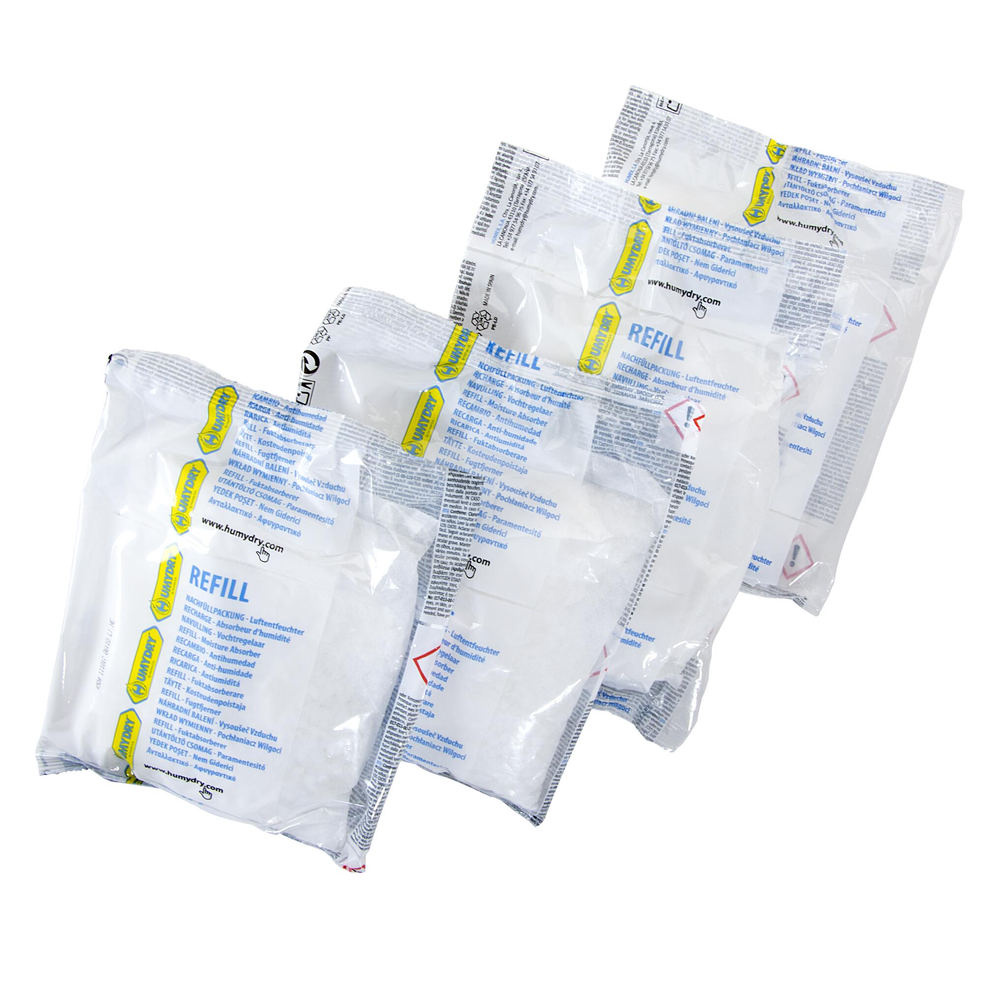 Recambio de absorbe humedad  HUMYDRY 1800 gr para uso en estancia hasta 15m2. Perfume Neutro. 1 recarga en bolsa. Vida útil 4 semanas. - 2