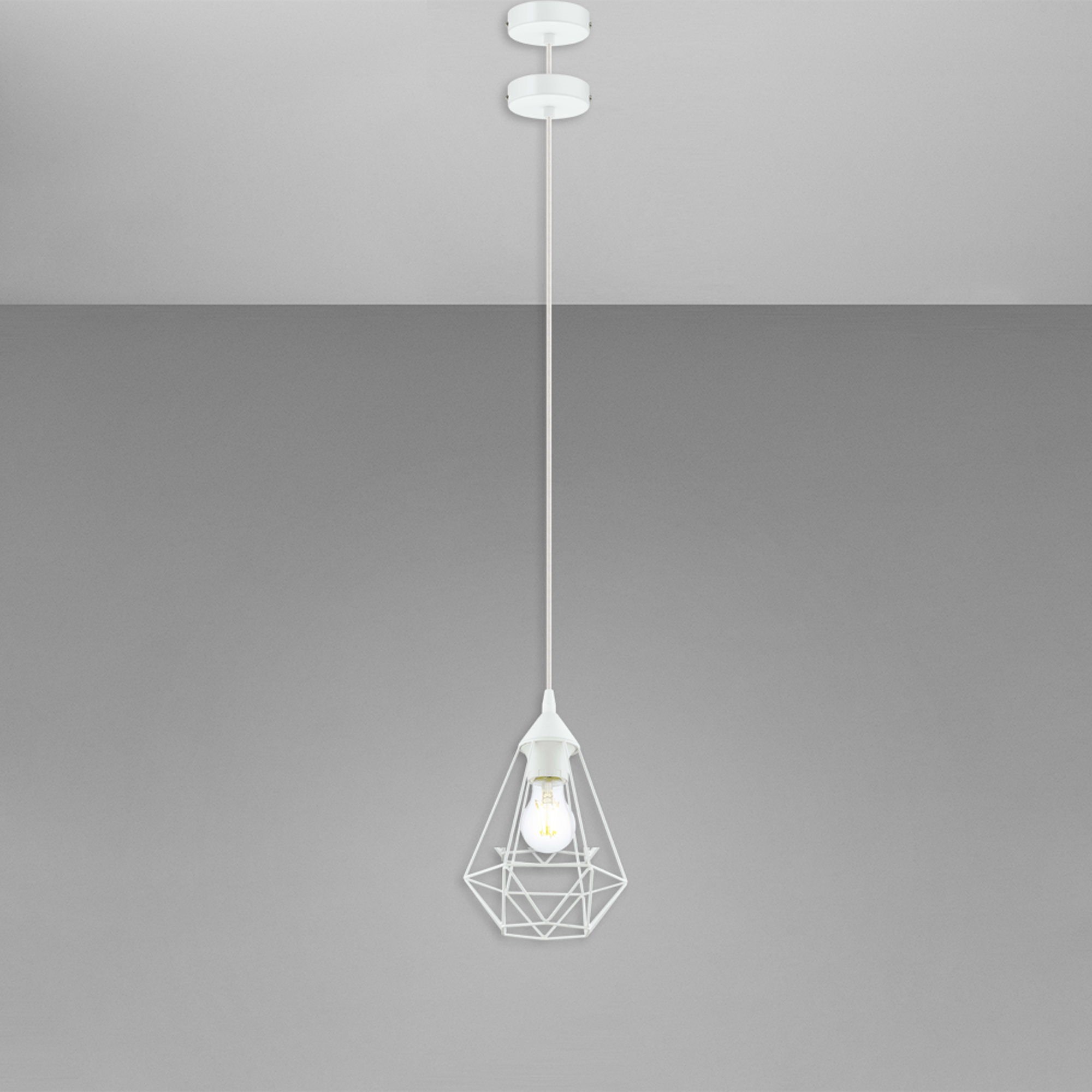 Candeeiro de teto suspenso 1 lâmpada branco Byron Inspire - 9
