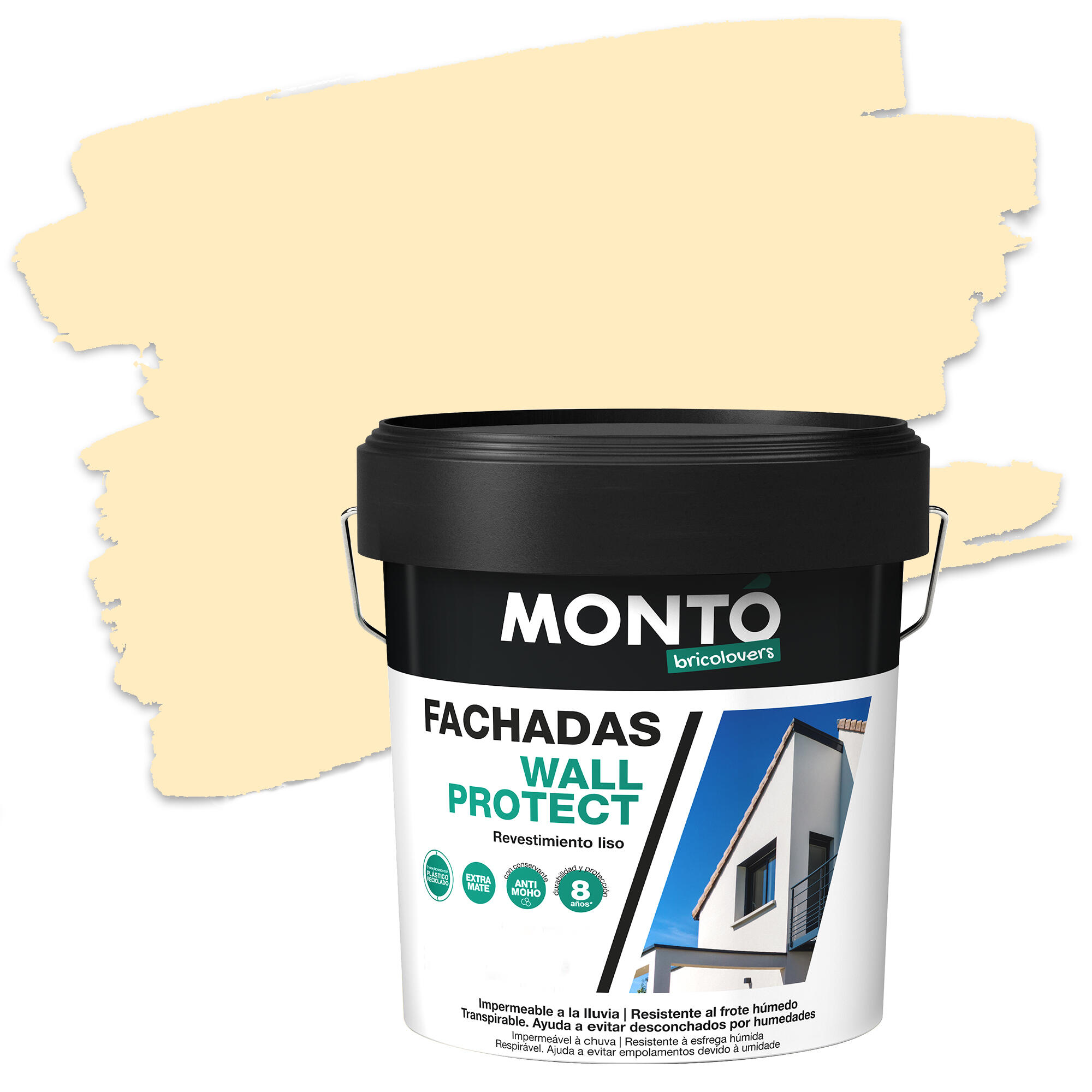 Pintura para fachadas acrílica wall protect montó 15l marfil