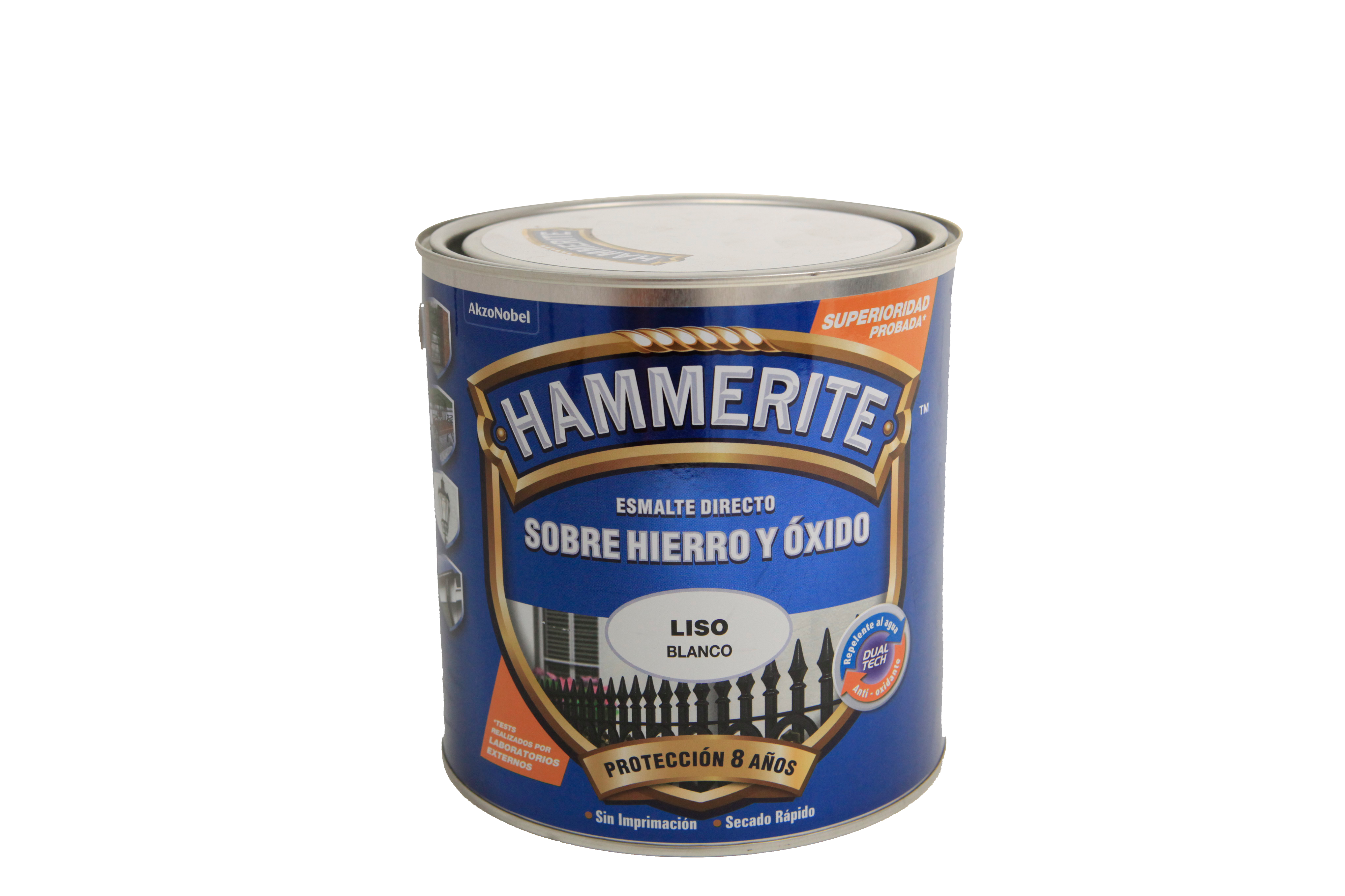 Pintura exterior color blanco para hierro, reja, valla brillante 2.5L al disolvente aplicación directa sobre el óxido - 2