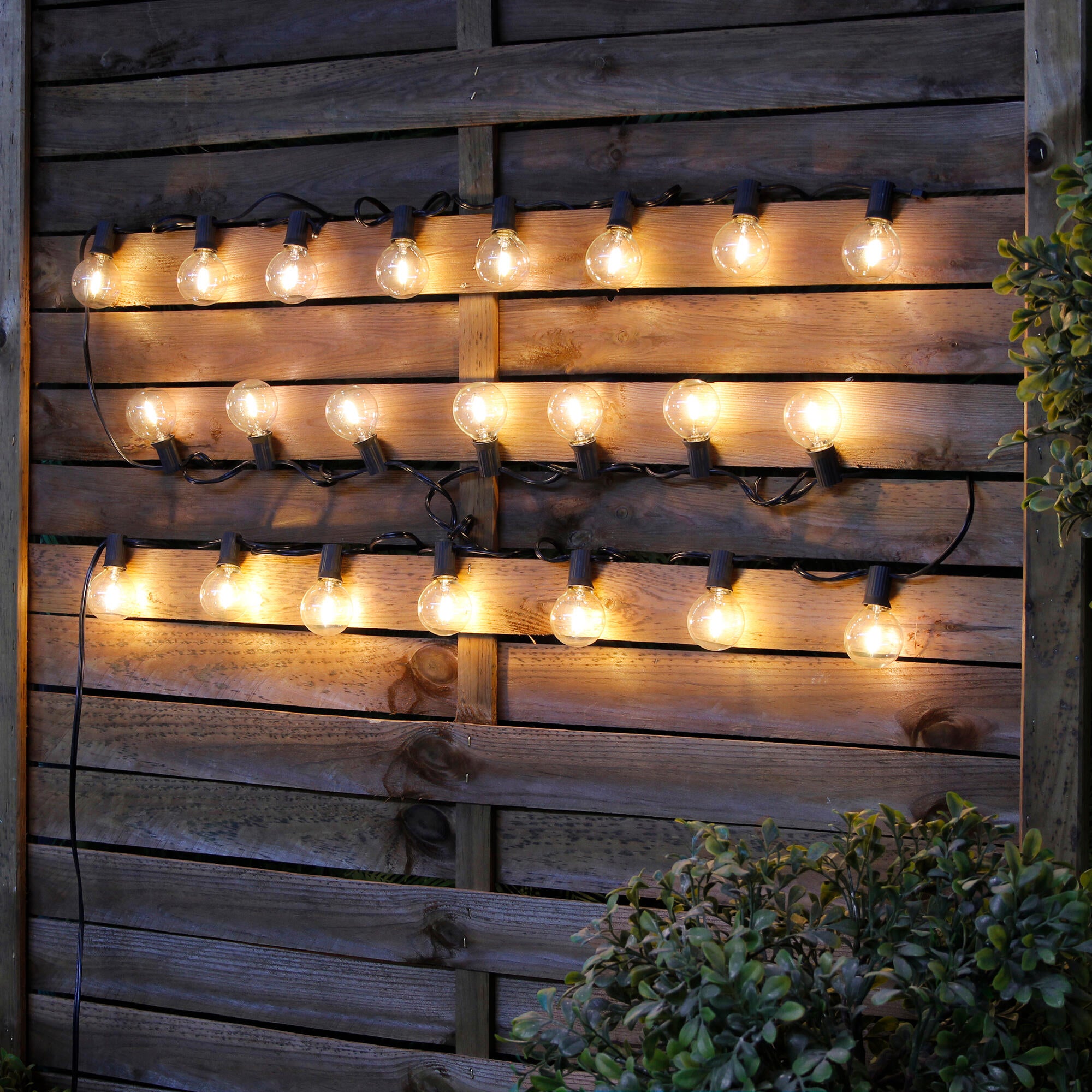 Guirnalda solar exterior LED 25 luces blanco cálido con sensor crepuscular Borealis IP44 8h. autonomía - 2