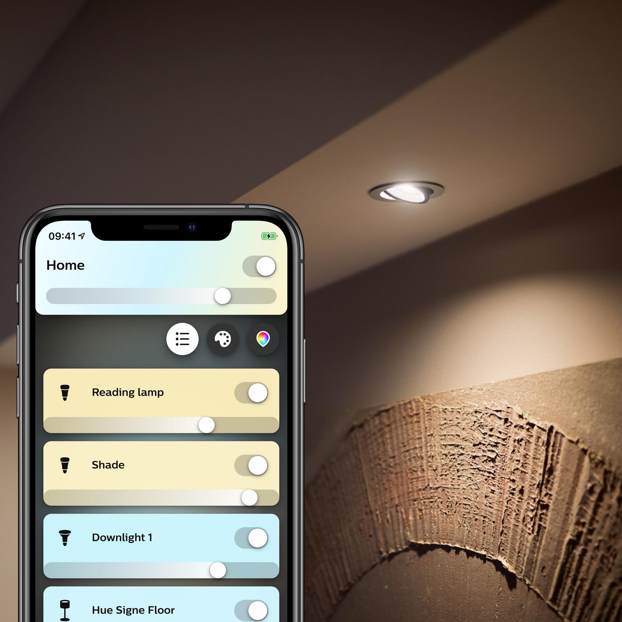Lampadina HUE AMBIENCE BLUETOOTH, LED, GU10 faretto, trasparente, cct, 5W= 350 LM 42° dimmerabile, PHILIPS HUE - 3