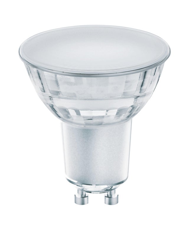 Bombilla LED GU10 350 lúmenes 4.1W color de la luz blanco cálido 2700K CRI superior a 90 alta reproducción cromática clase energética F
