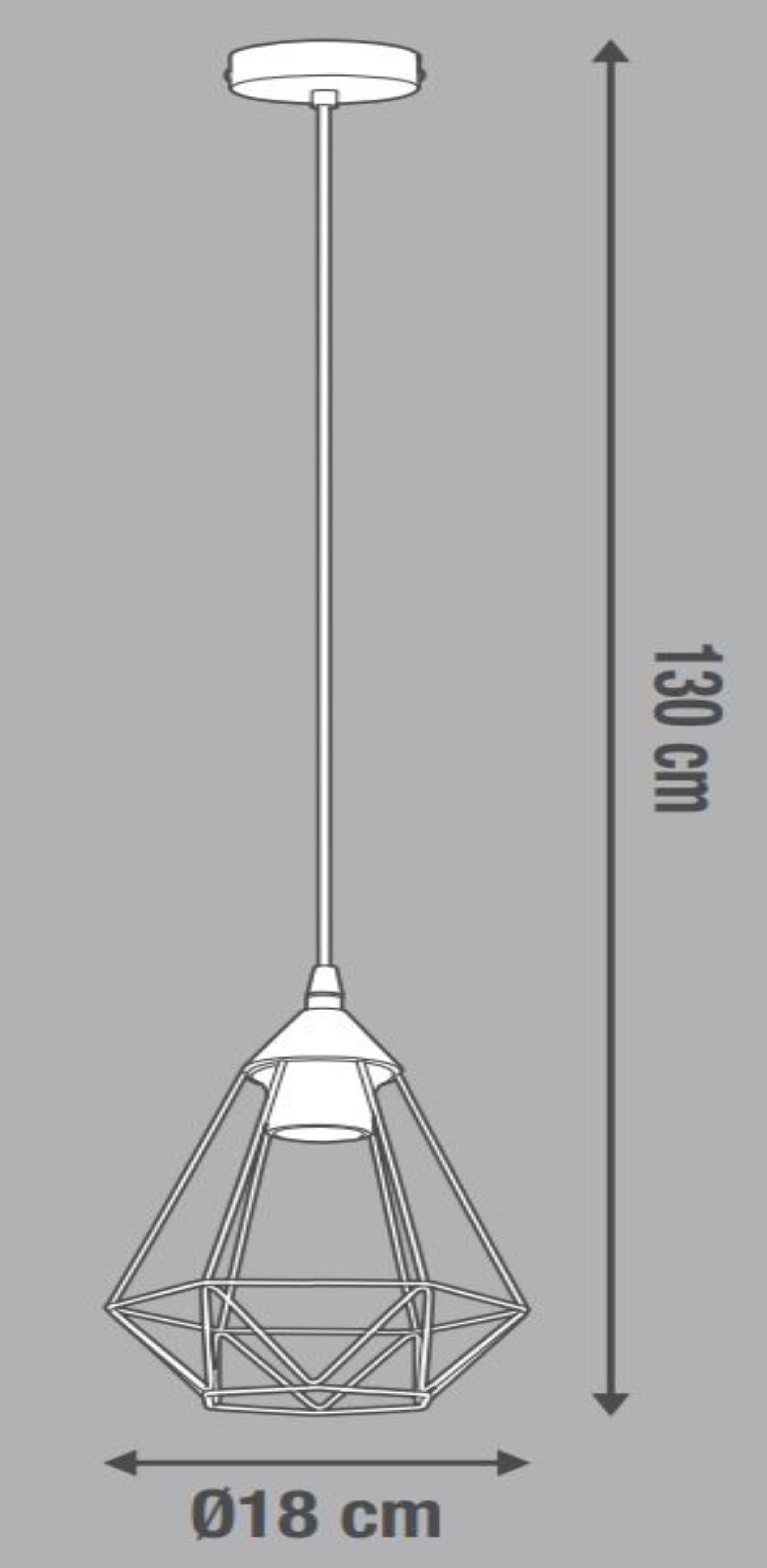 Candeeiro de teto suspenso 1 lâmpada branco Byron Inspire - 5